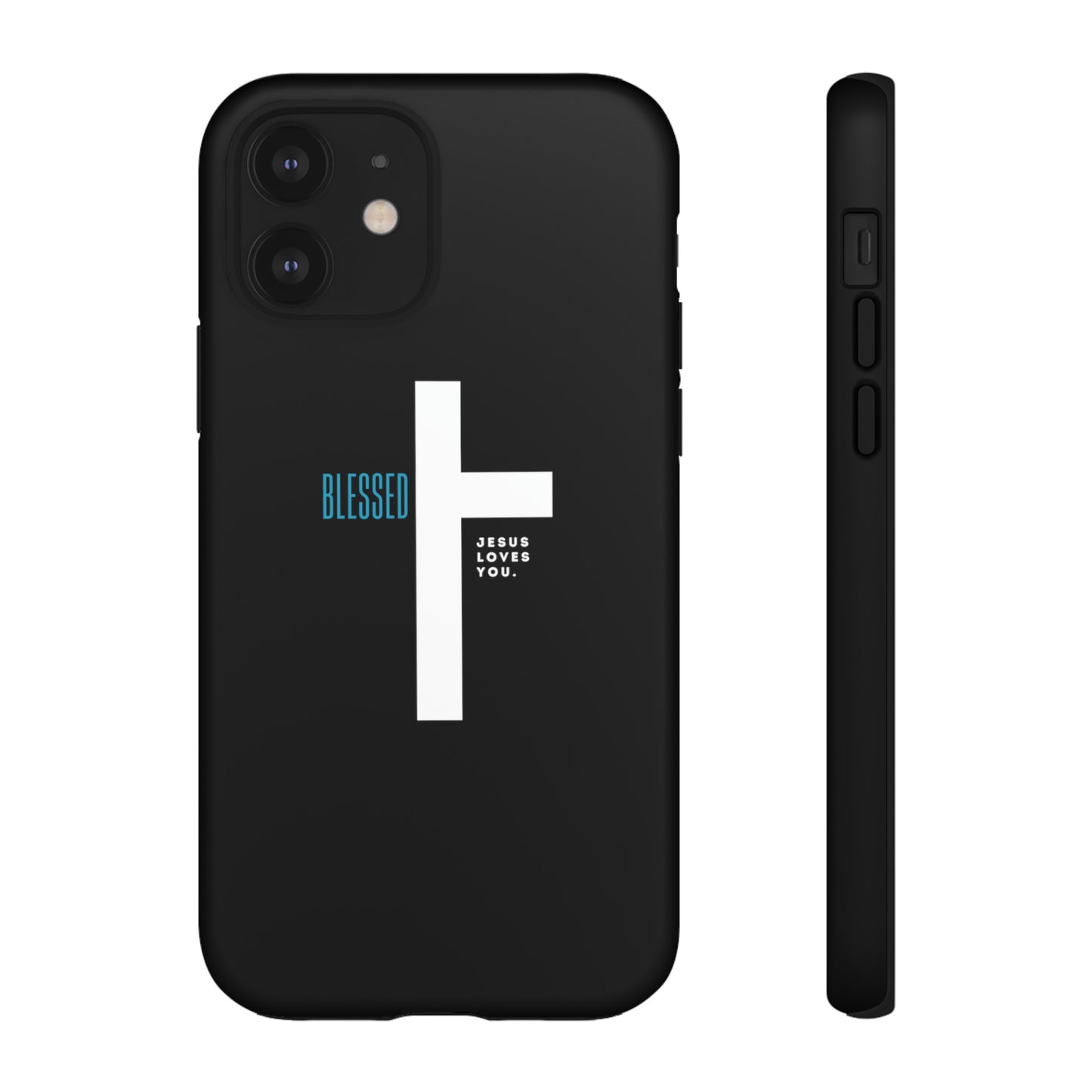 Funda para teléfono celular Blessed (negro/azul)