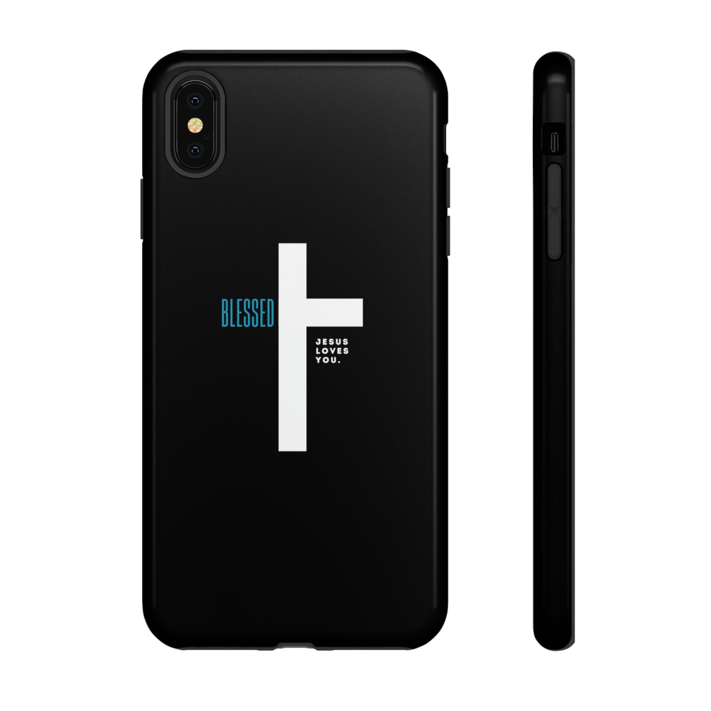 Funda para teléfono celular Blessed (negro/azul)