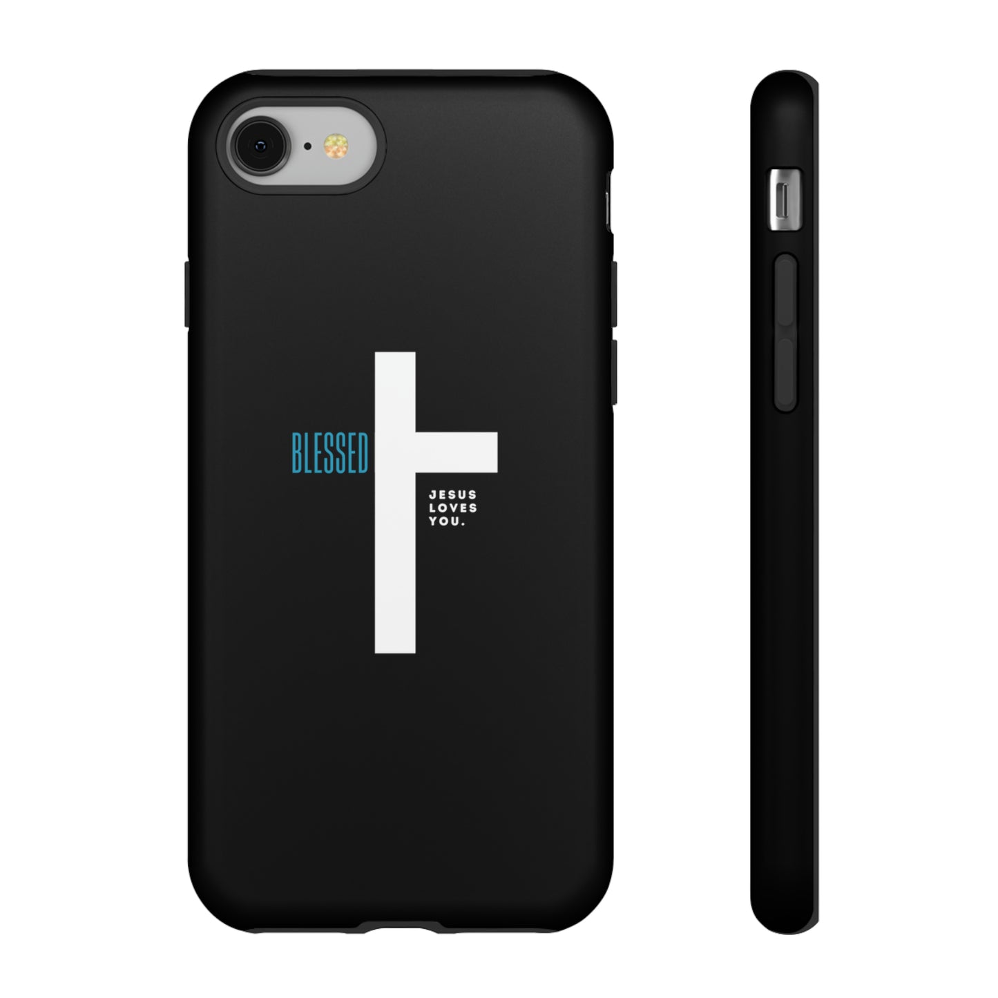 Funda para teléfono celular Blessed (negro/azul)