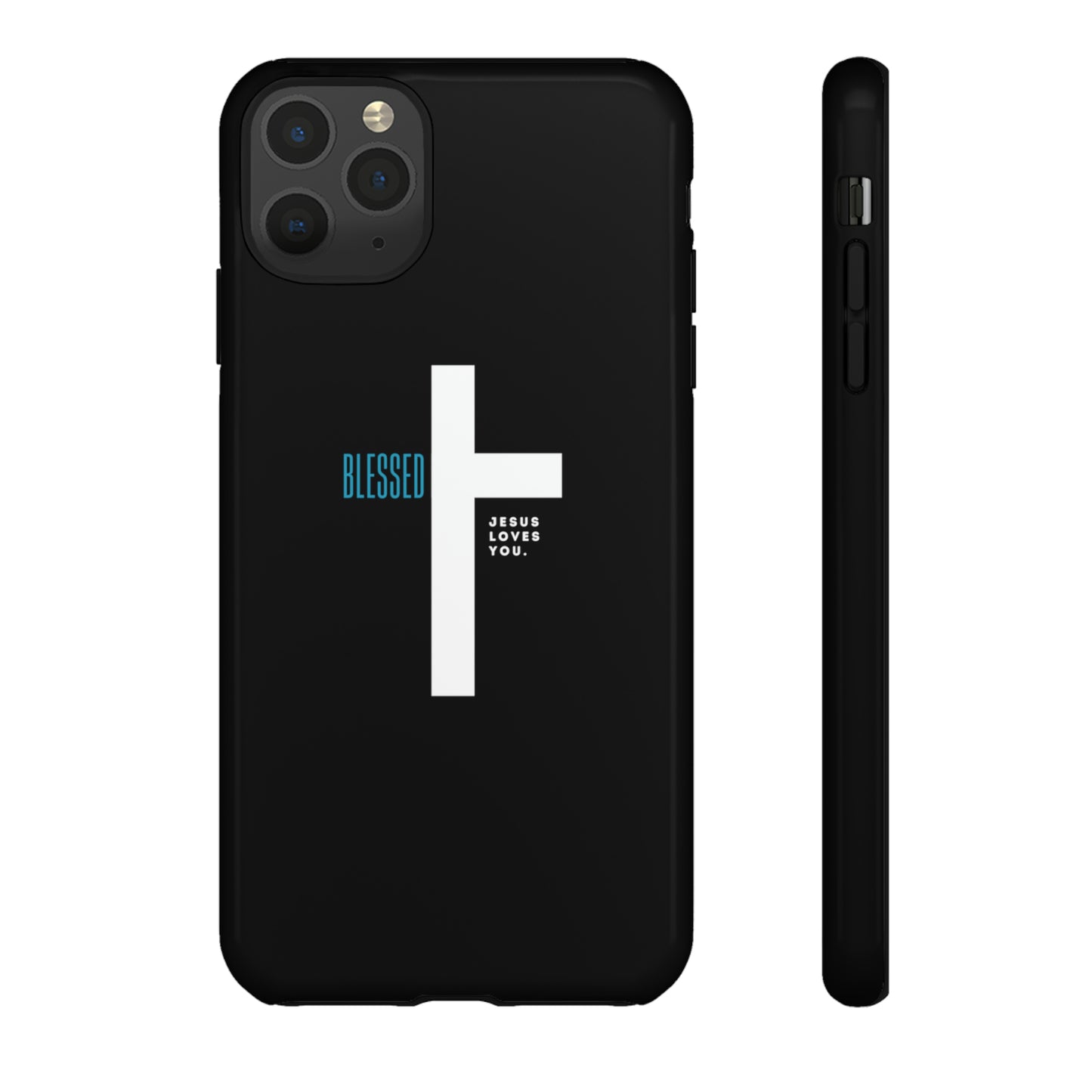 Funda para teléfono celular Blessed (negro/azul)