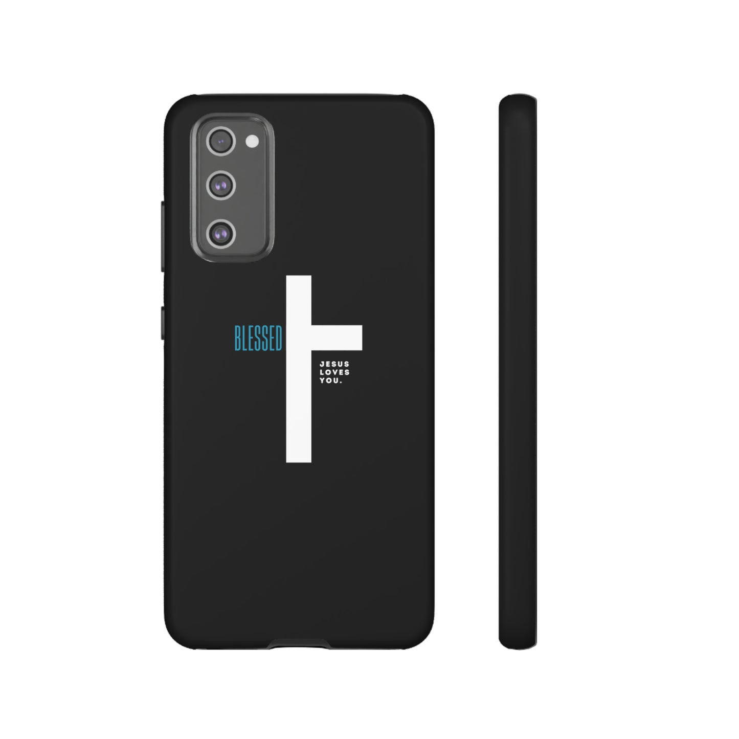 Funda para teléfono celular Blessed (negro/azul)