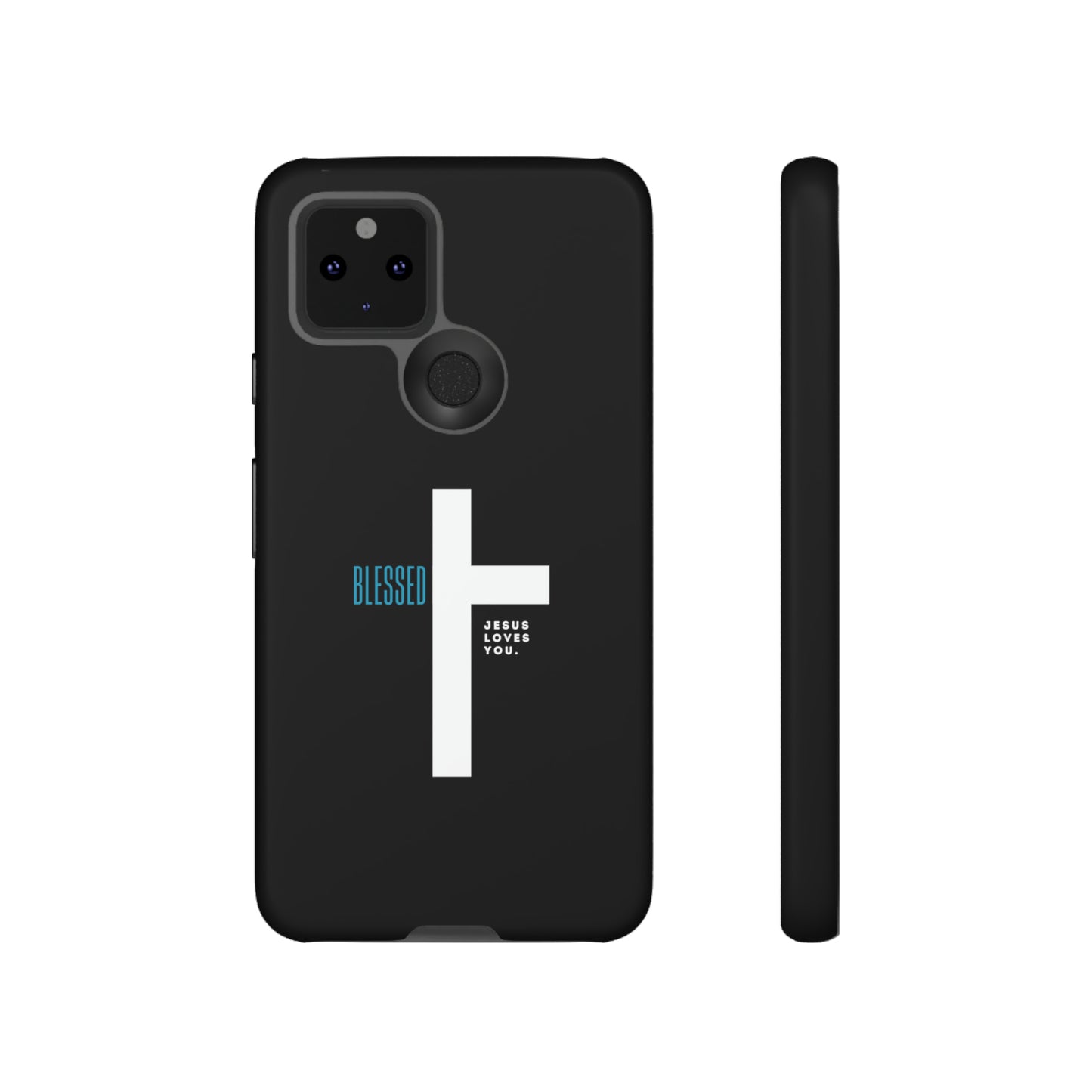 Funda para teléfono celular Blessed (negro/azul)