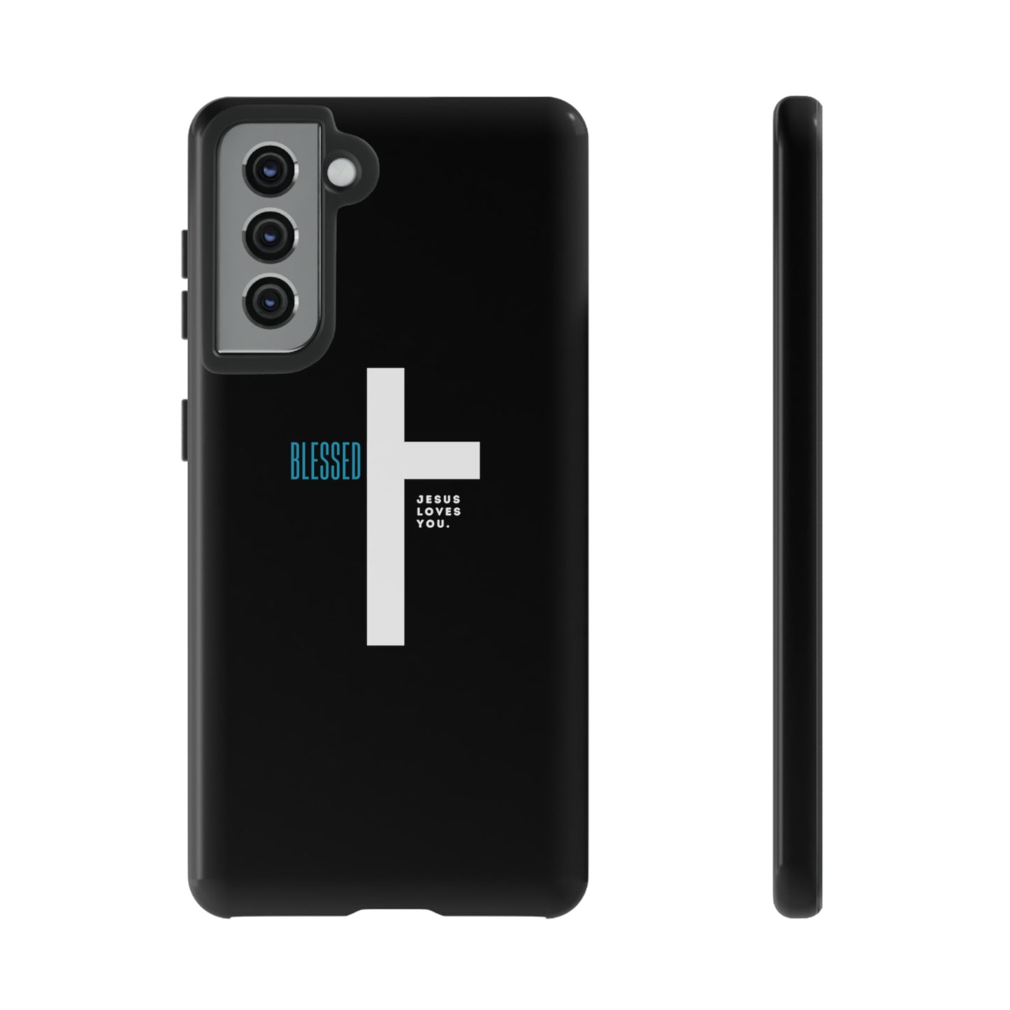 Funda para teléfono celular Blessed (negro/azul)