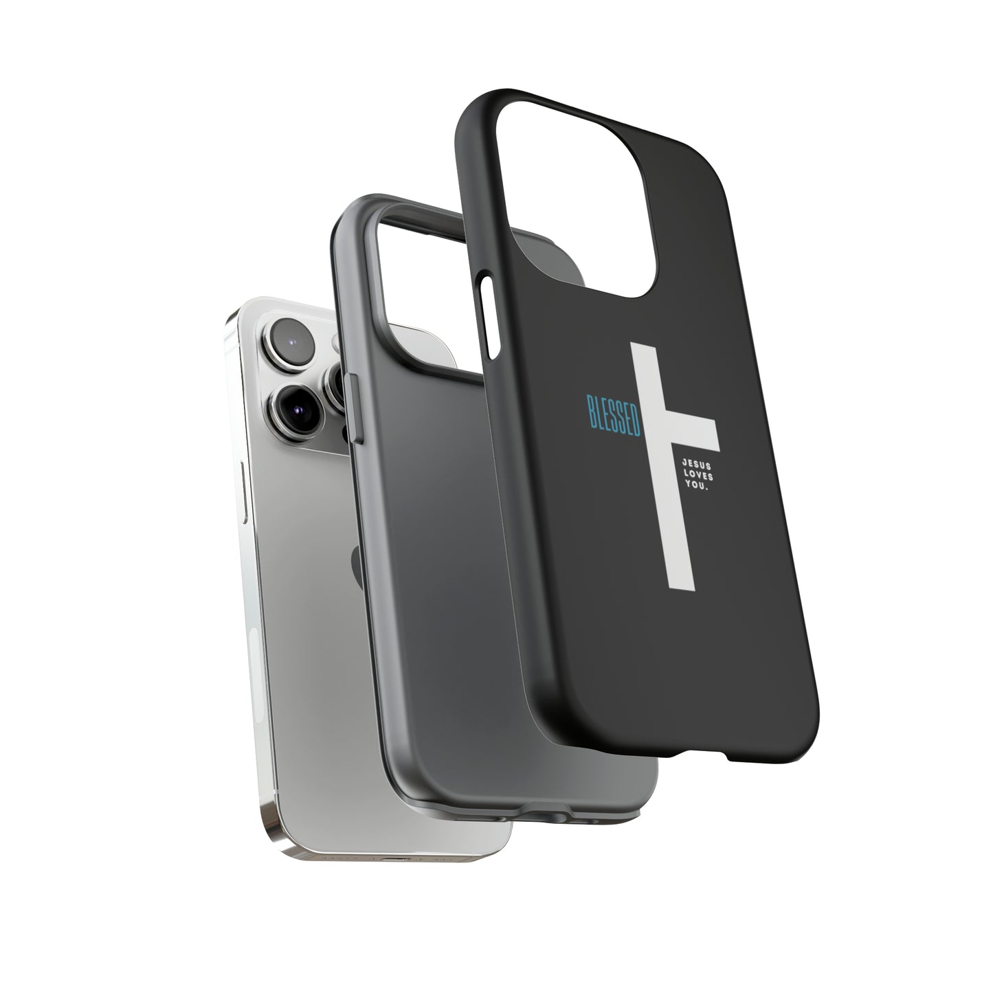 Funda para teléfono celular Blessed (negro/azul)