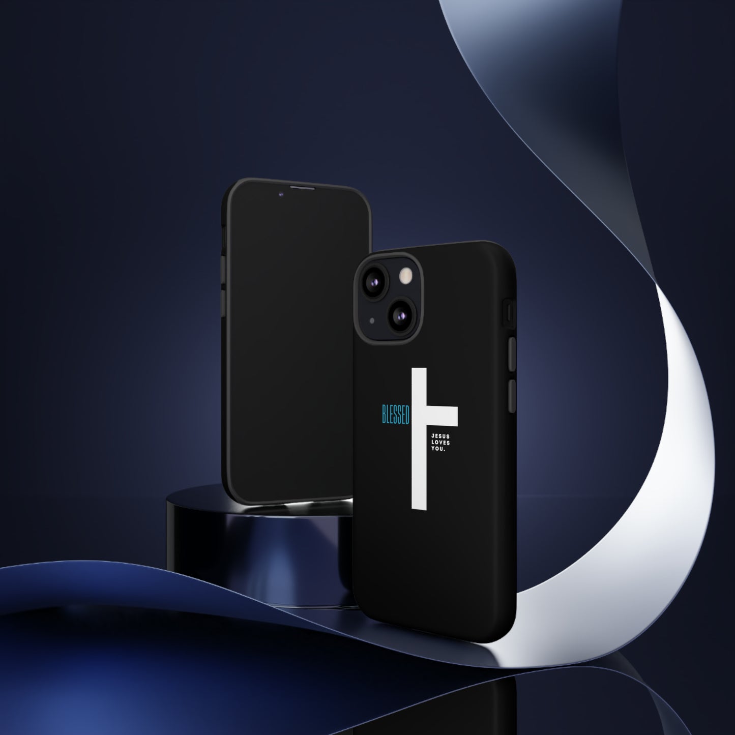 Funda para teléfono celular Blessed (negro/azul)