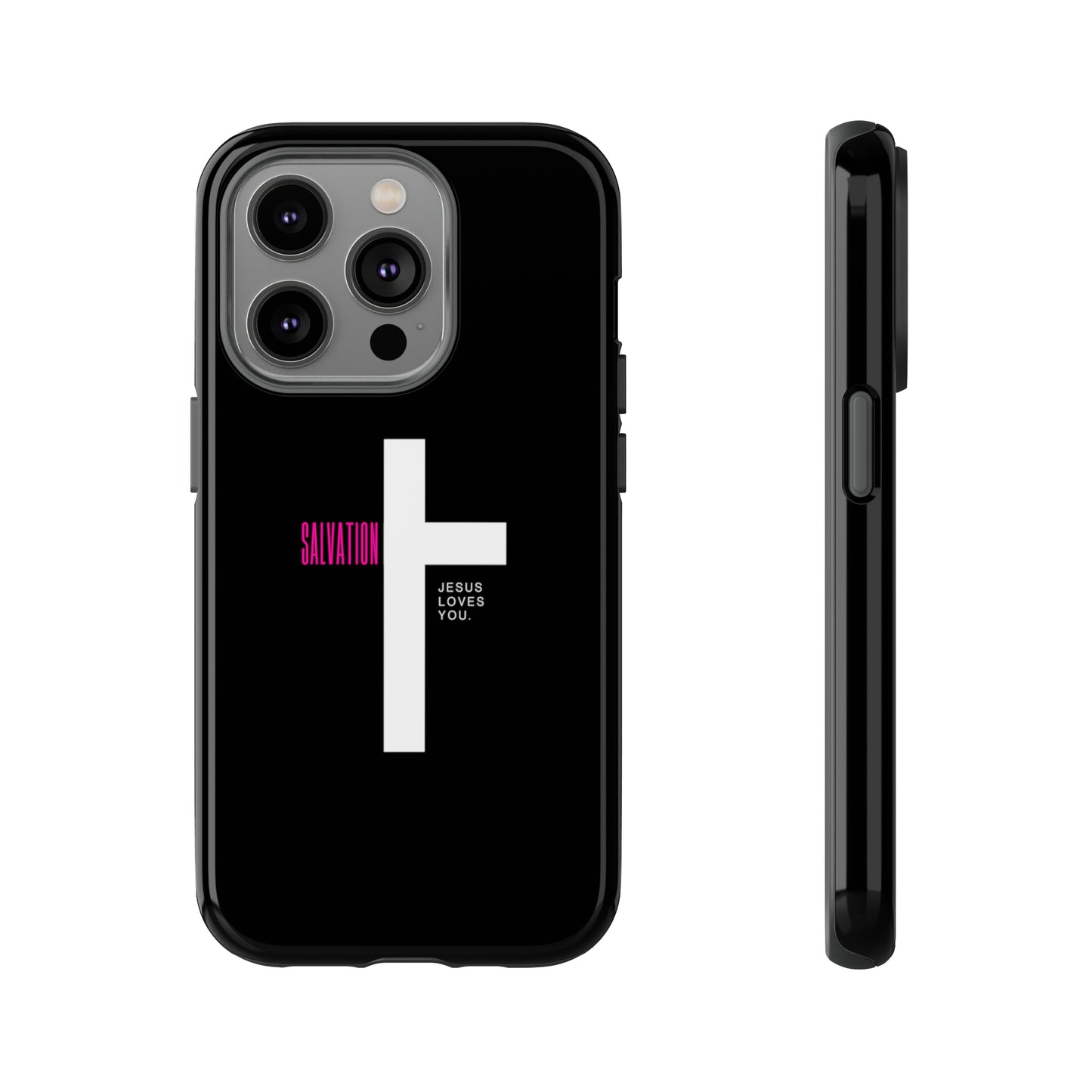 Funda para teléfono celular Salvation (negro/rosa)