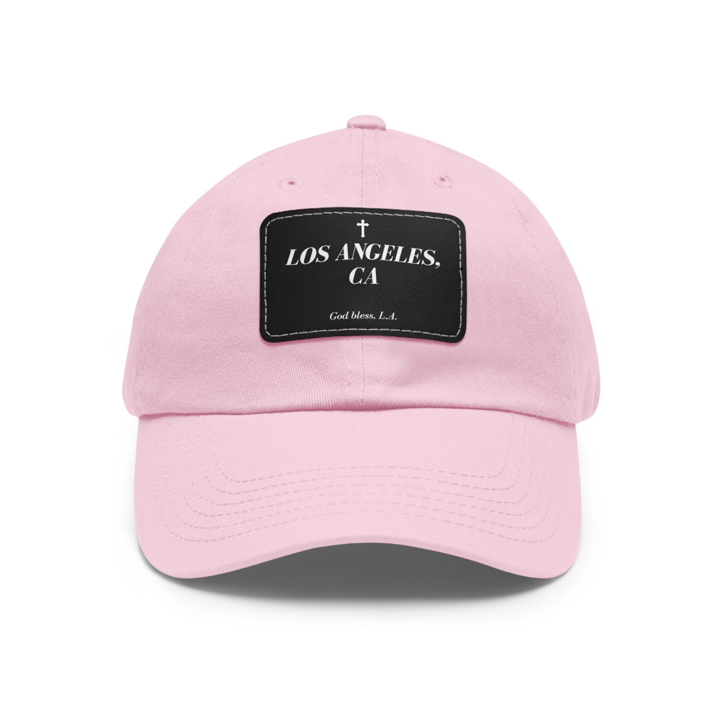 Bless Los Angeles Vegan Dad Hat with Leather Patch (Rectangle)