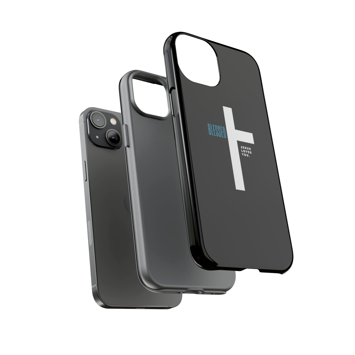 Funda para teléfono celular Blessed (negro/azul)