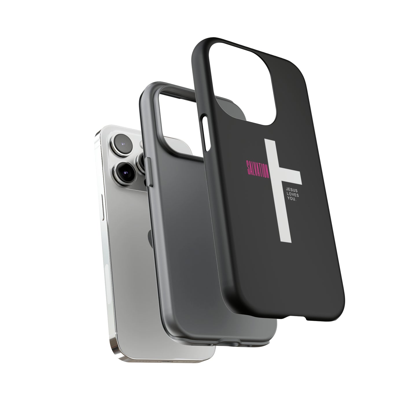 Funda para teléfono celular Salvation (negro/rosa)