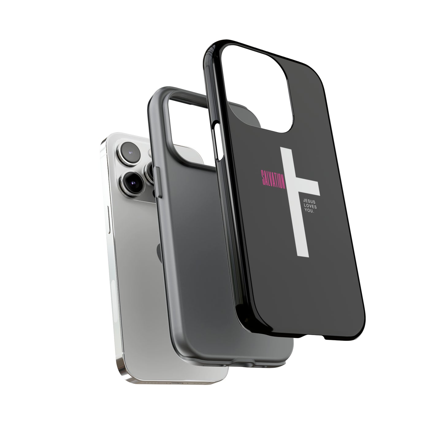 Funda para teléfono celular Salvation (negro/rosa)