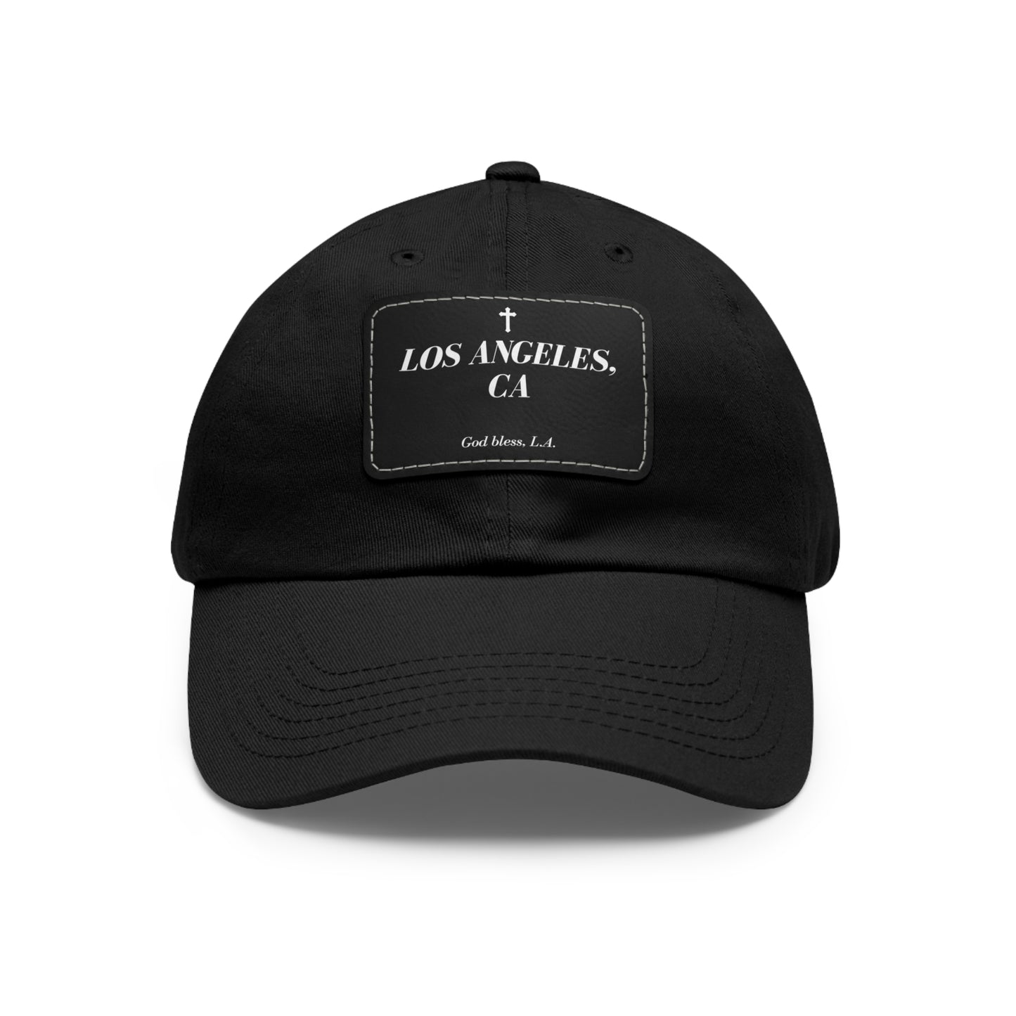 Bless Los Angeles Vegan Dad Hat with Leather Patch (Rectangle)