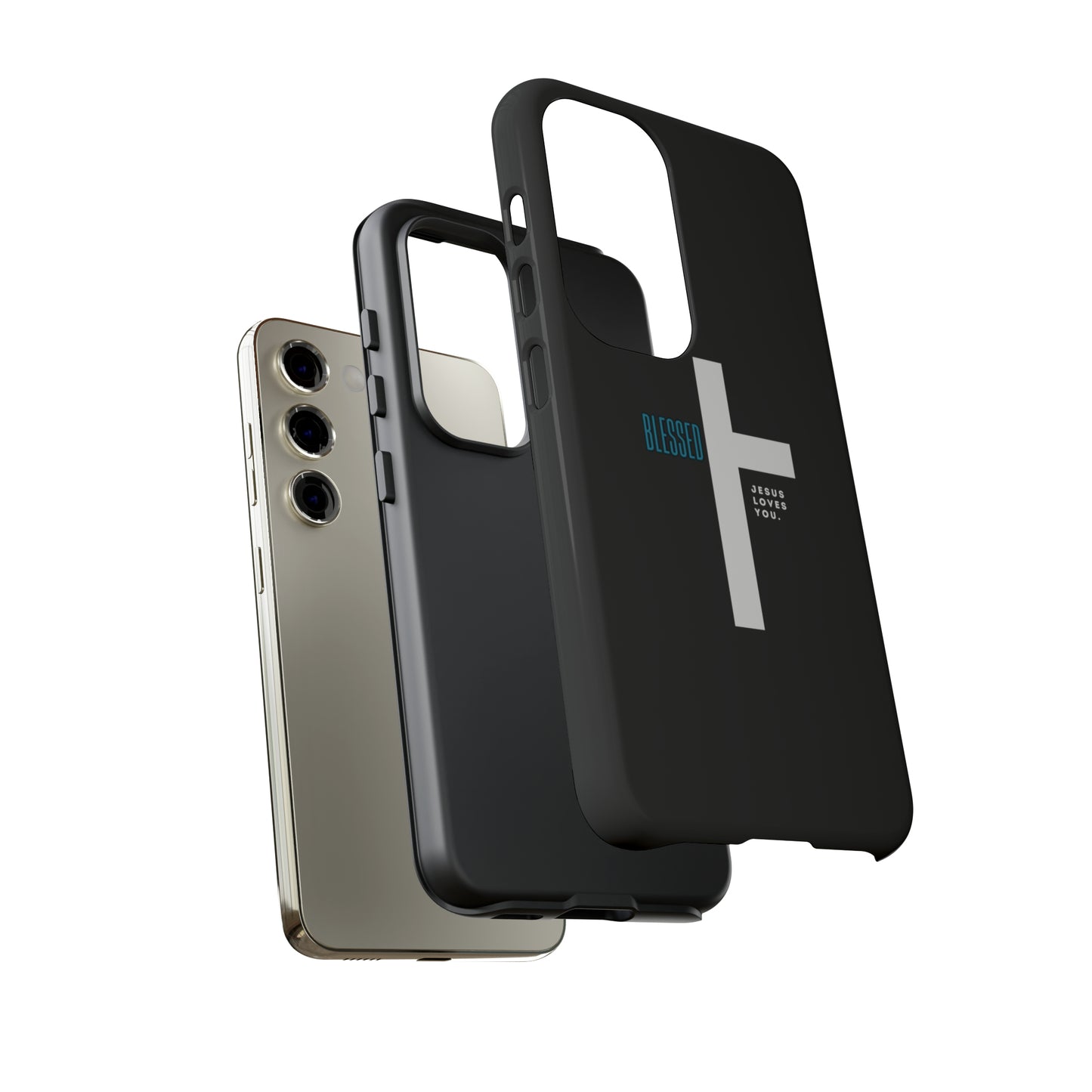 Funda para teléfono celular Blessed (negro/azul)