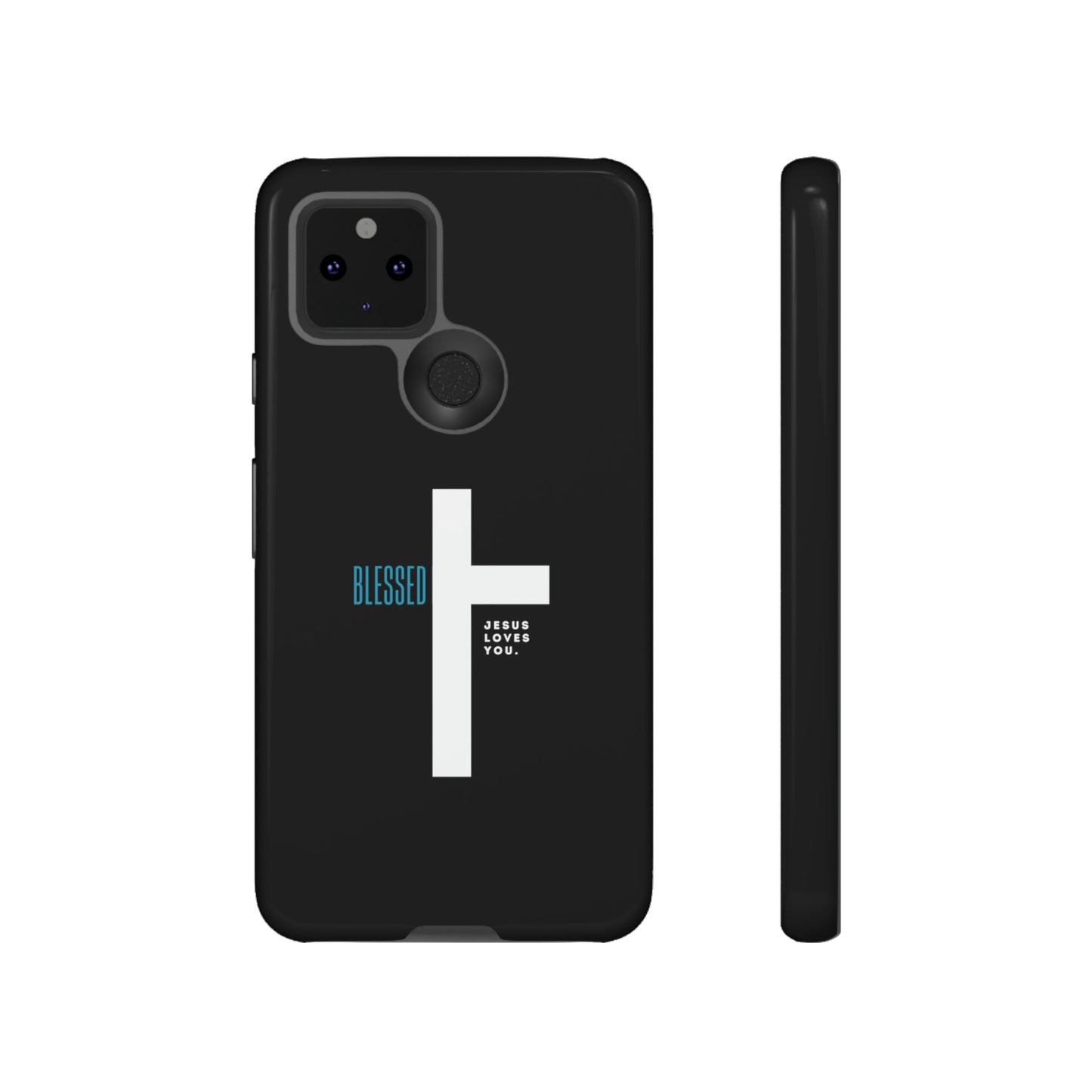 Funda para teléfono celular Blessed (negro/azul)