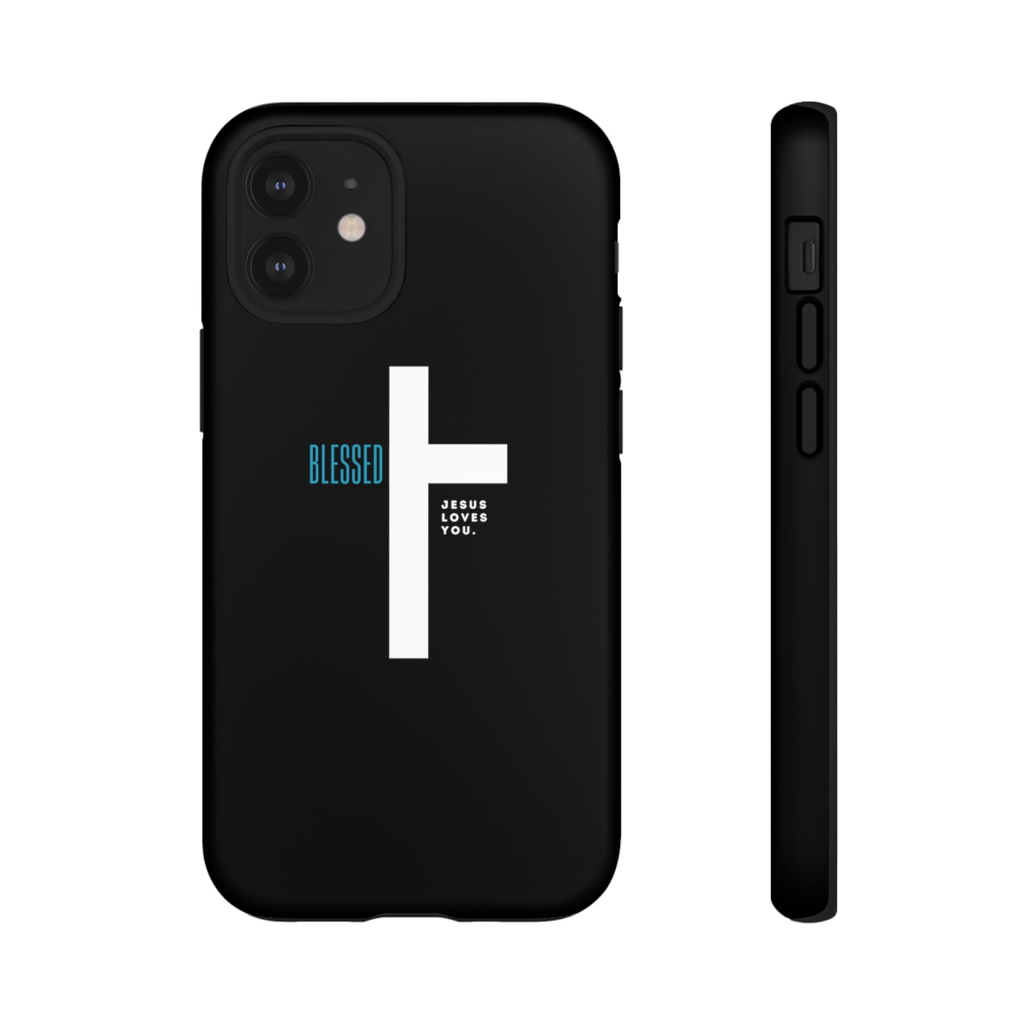 Funda para teléfono celular Blessed (negro/azul)