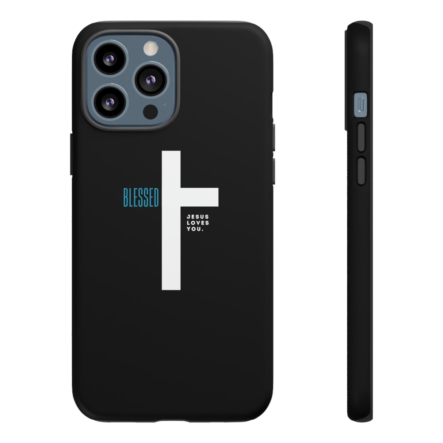 Funda para teléfono celular Blessed (negro/azul)