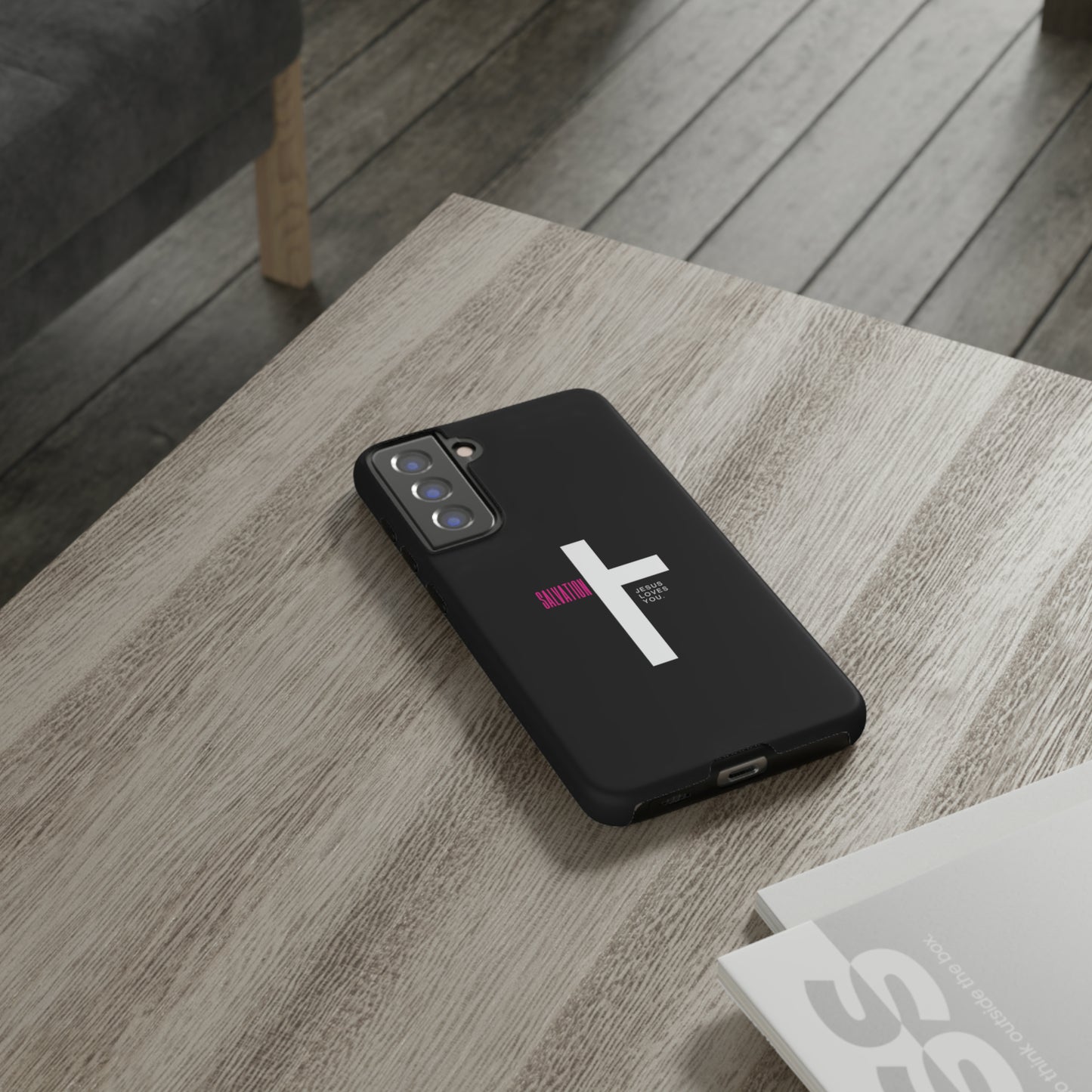 Funda para teléfono celular Salvation (negro/rosa)