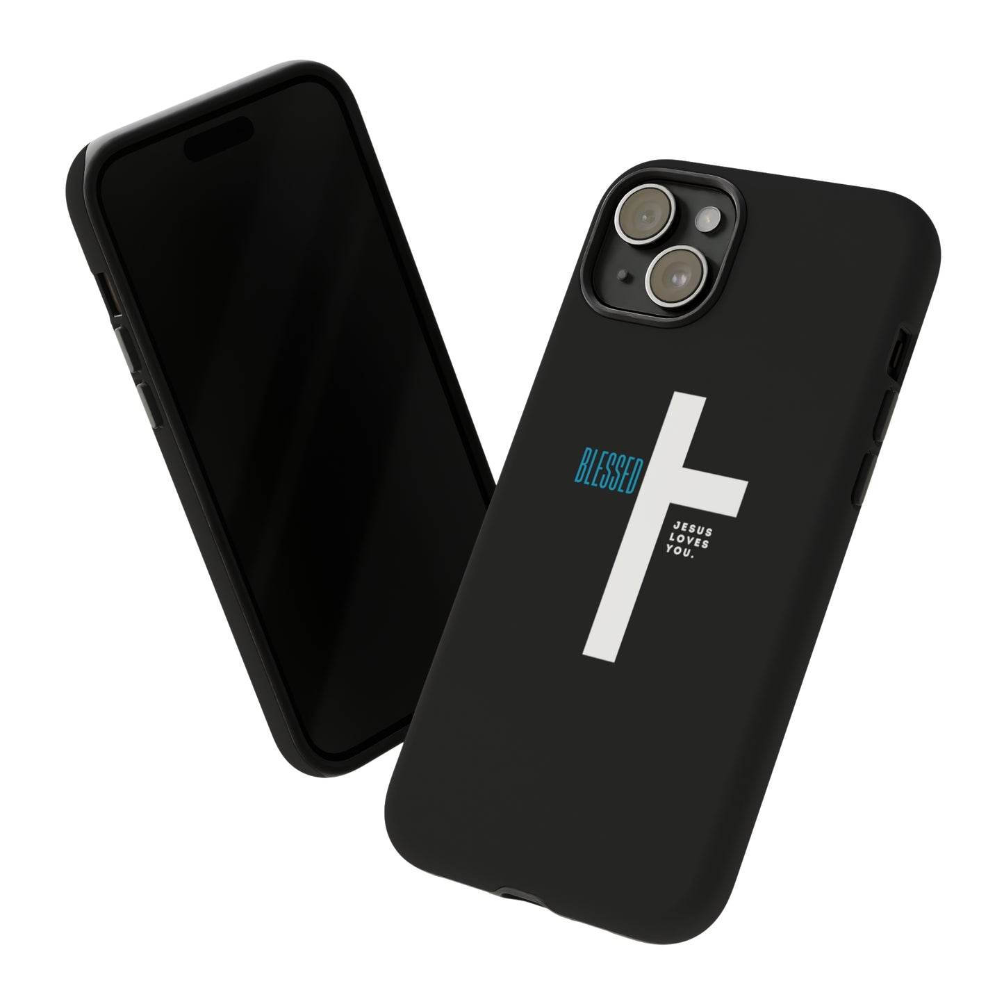 Funda para teléfono celular Blessed (negro/azul)