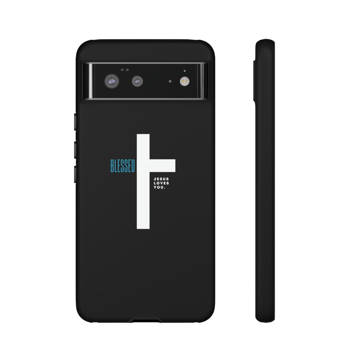 Funda para teléfono celular Blessed (negro/azul)