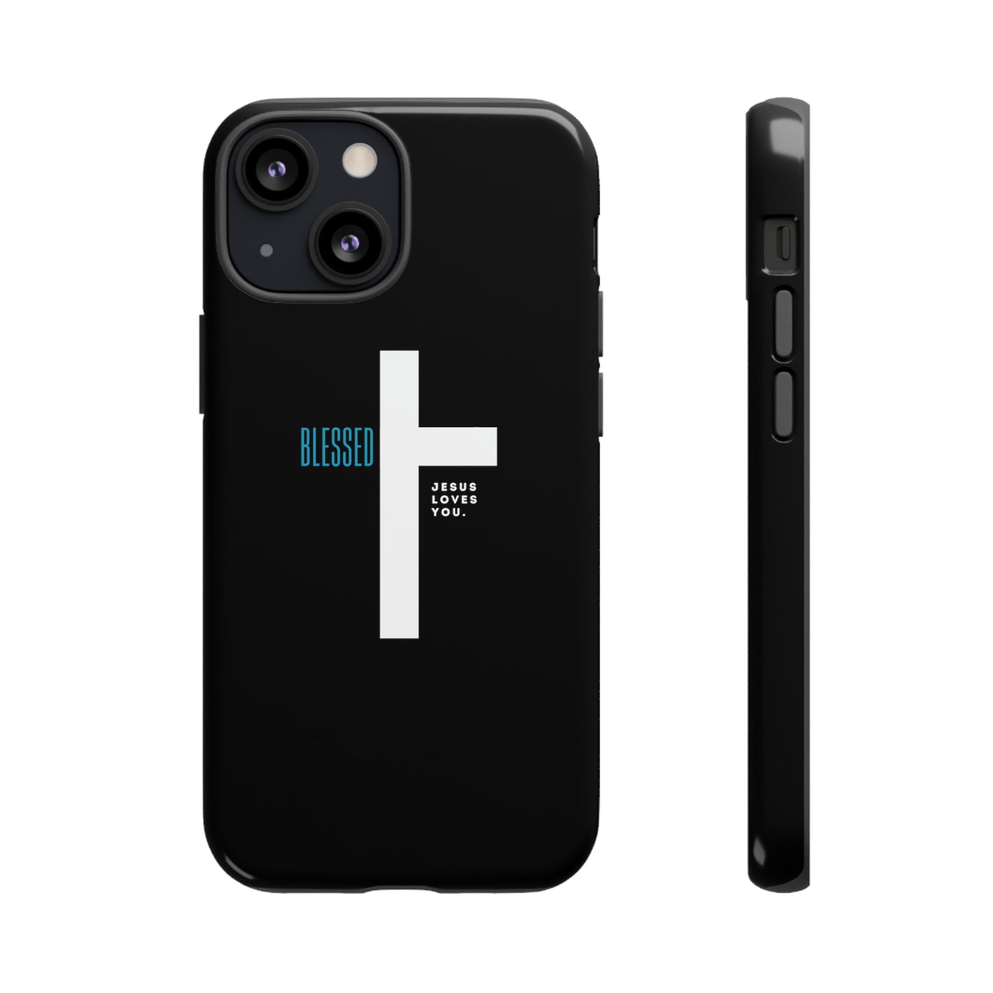 Funda para teléfono celular Blessed (negro/azul)