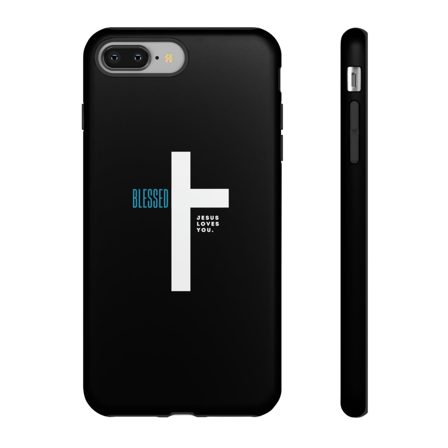 Funda para teléfono celular Blessed (negro/azul)