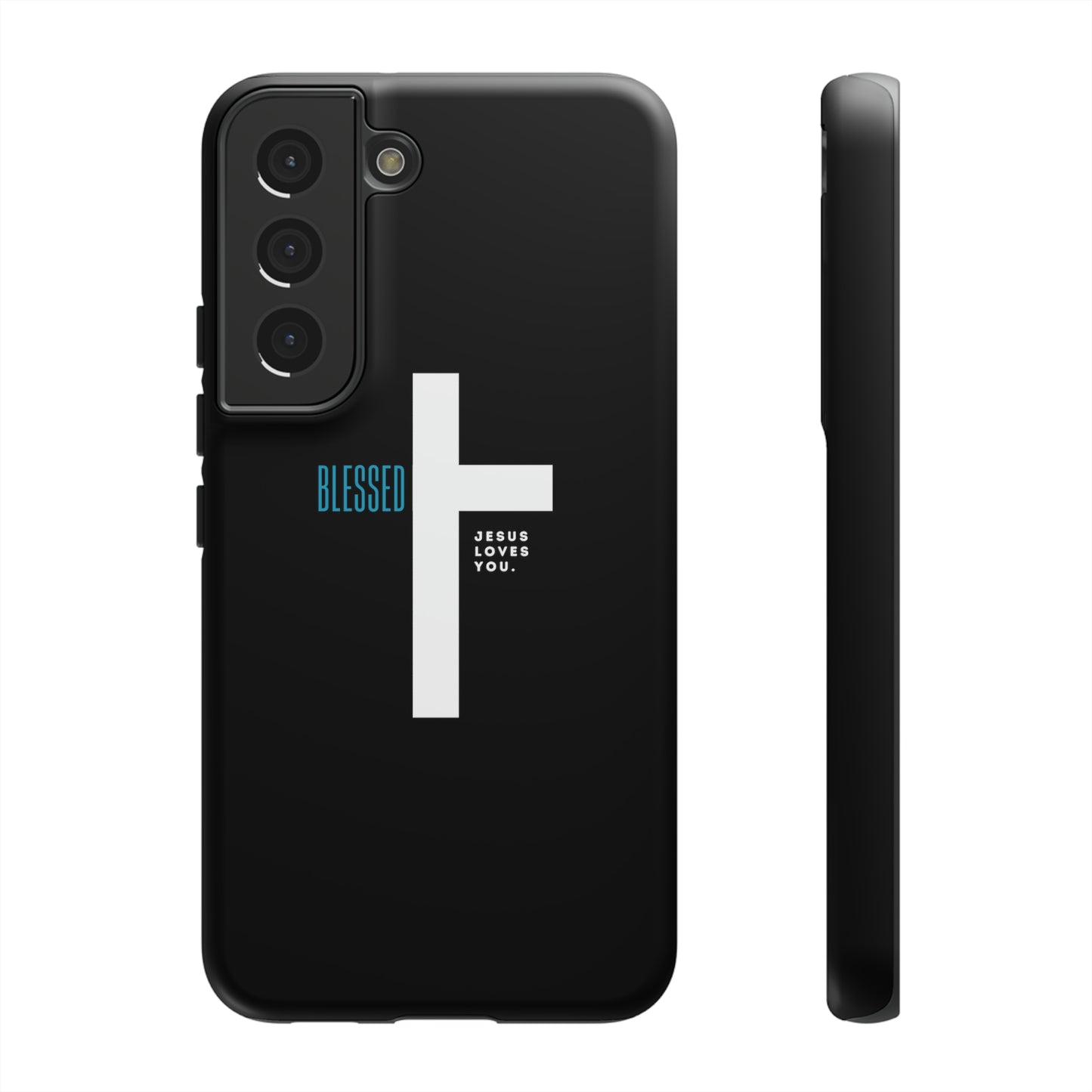 Funda para teléfono celular Blessed (negro/azul)