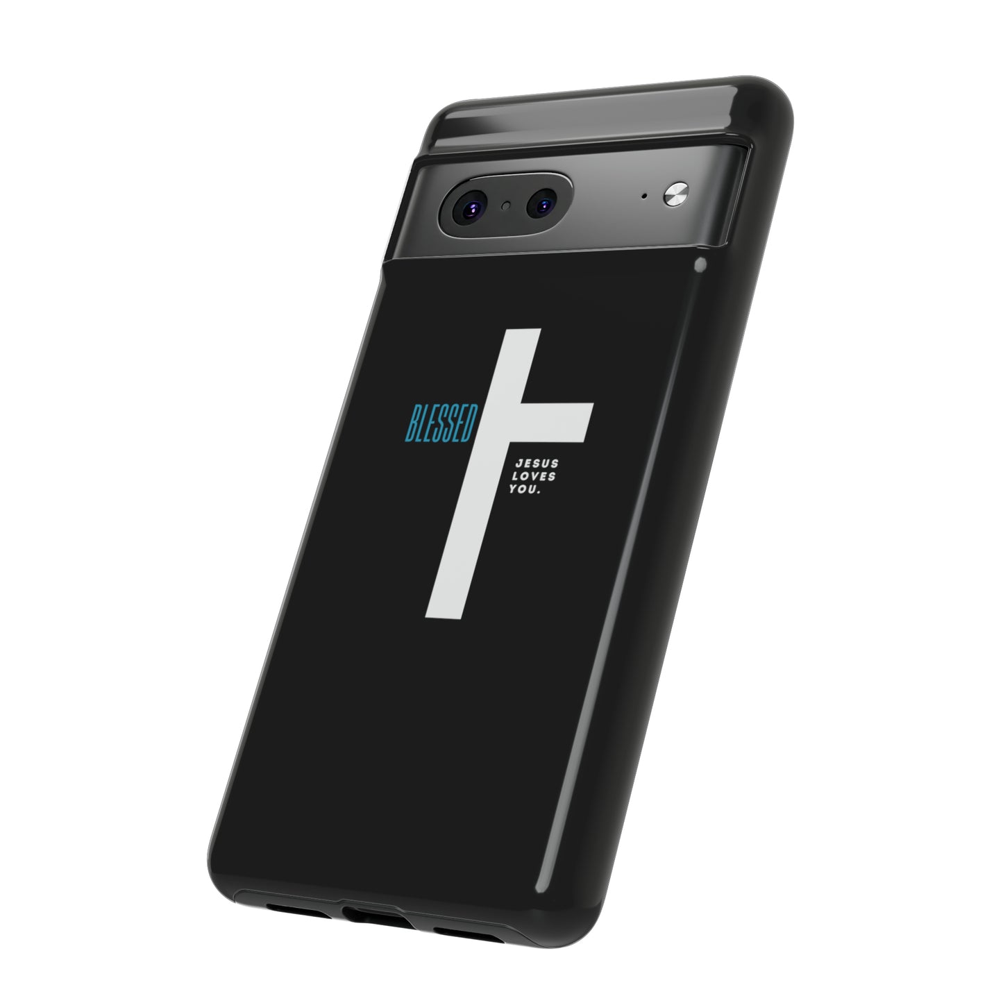 Funda para teléfono celular Blessed (negro/azul)