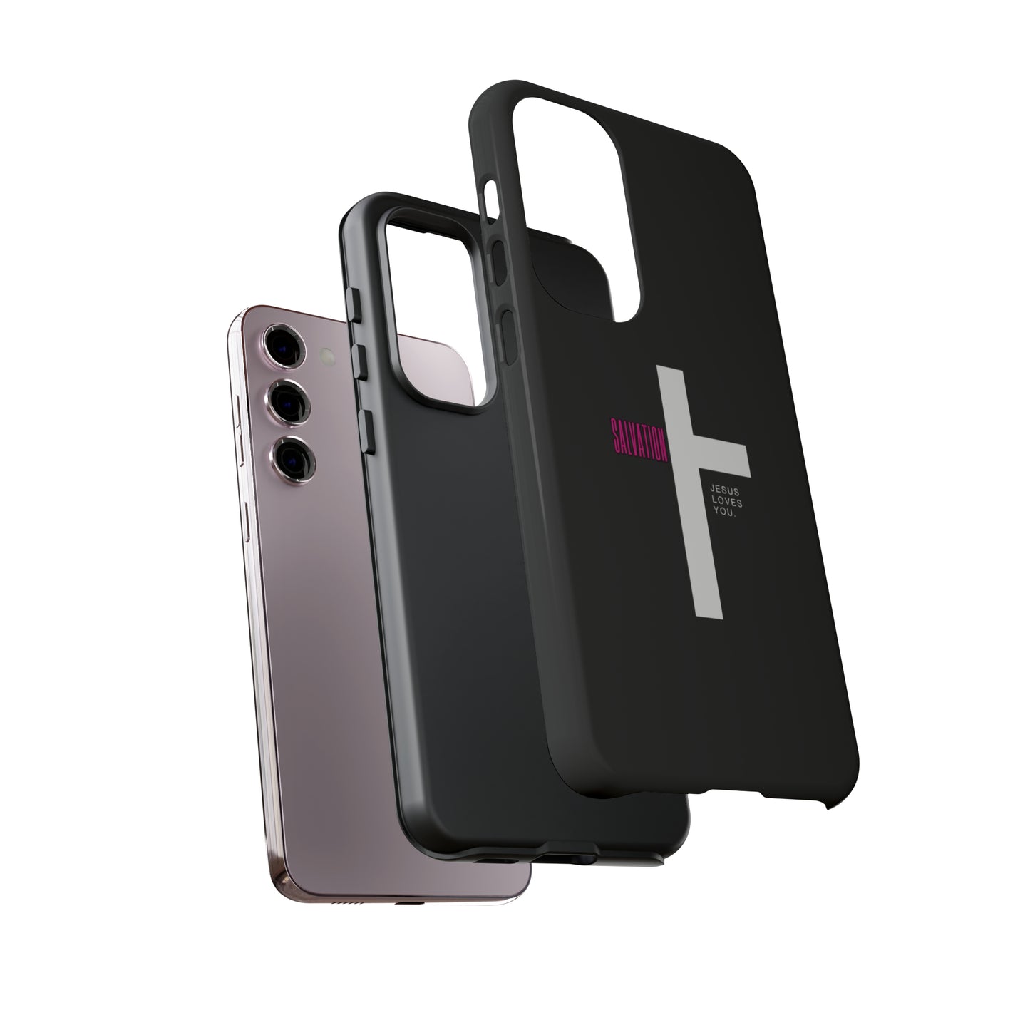 Funda para teléfono celular Salvation (negro/rosa)