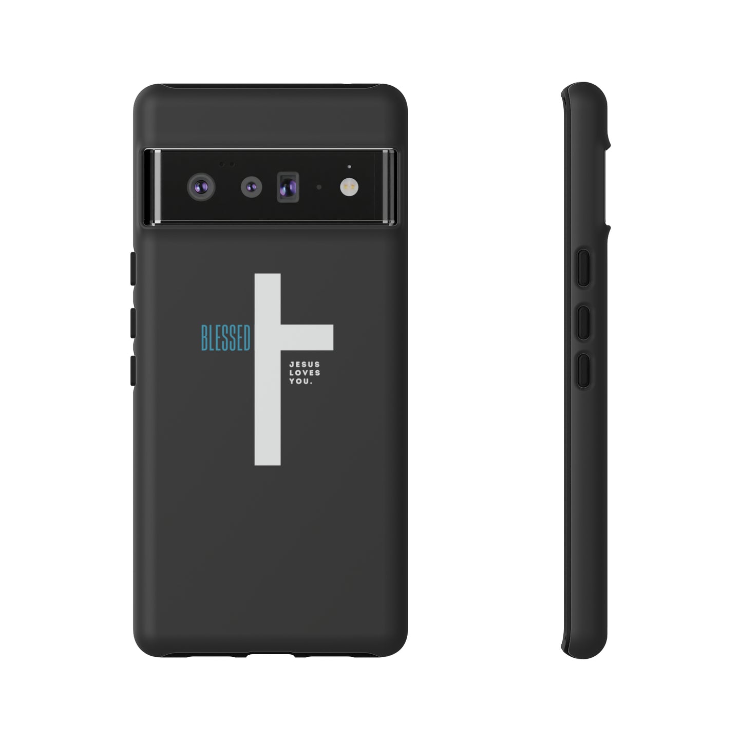 Funda para teléfono celular Blessed (negro/azul)