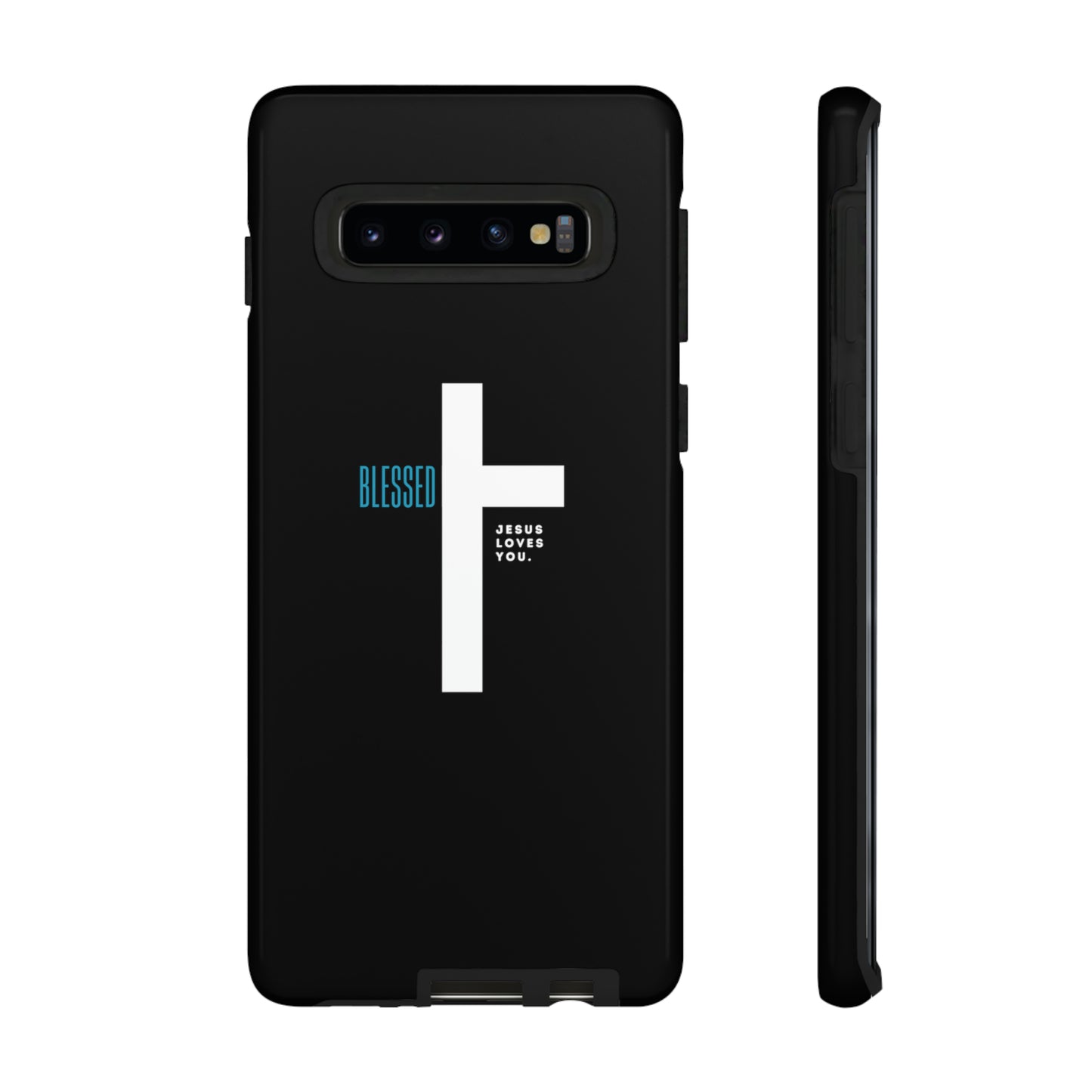 Funda para teléfono celular Blessed (negro/azul)