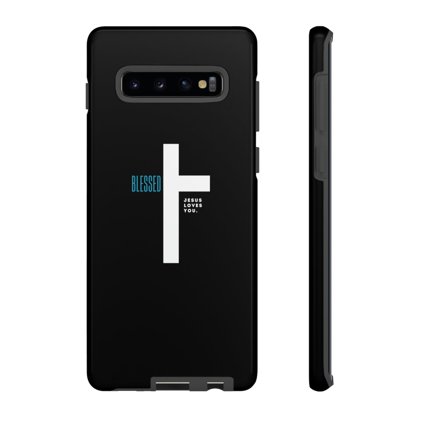 Funda para teléfono celular Blessed (negro/azul)