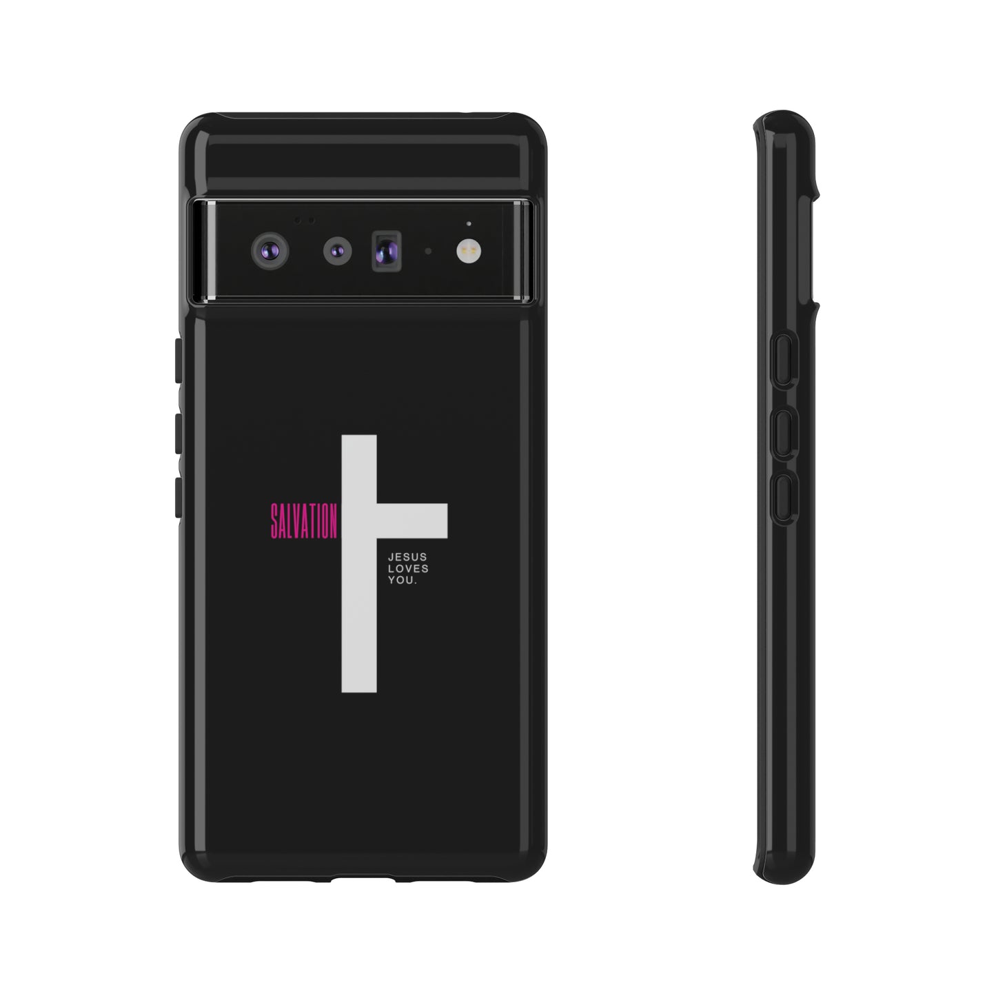 Funda para teléfono celular Salvation (negro/rosa)