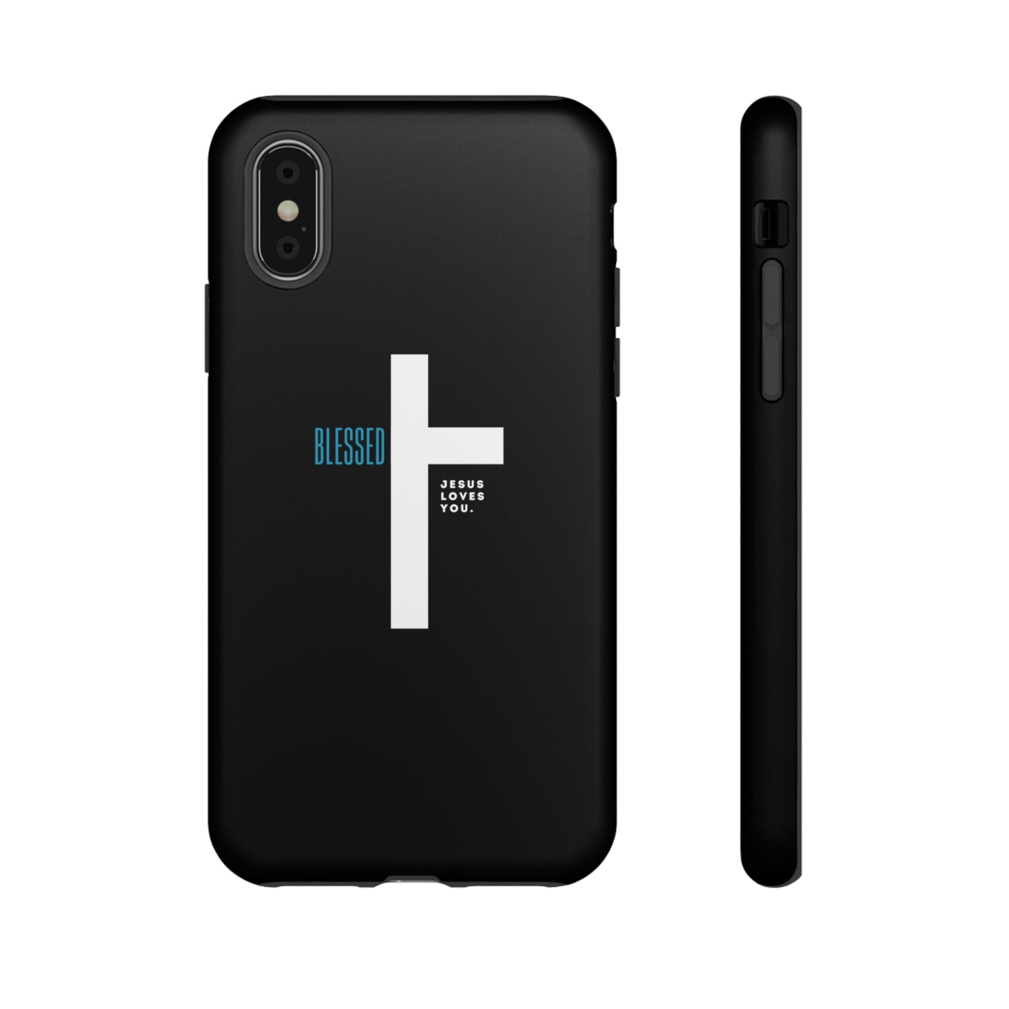 Funda para teléfono celular Blessed (negro/azul)