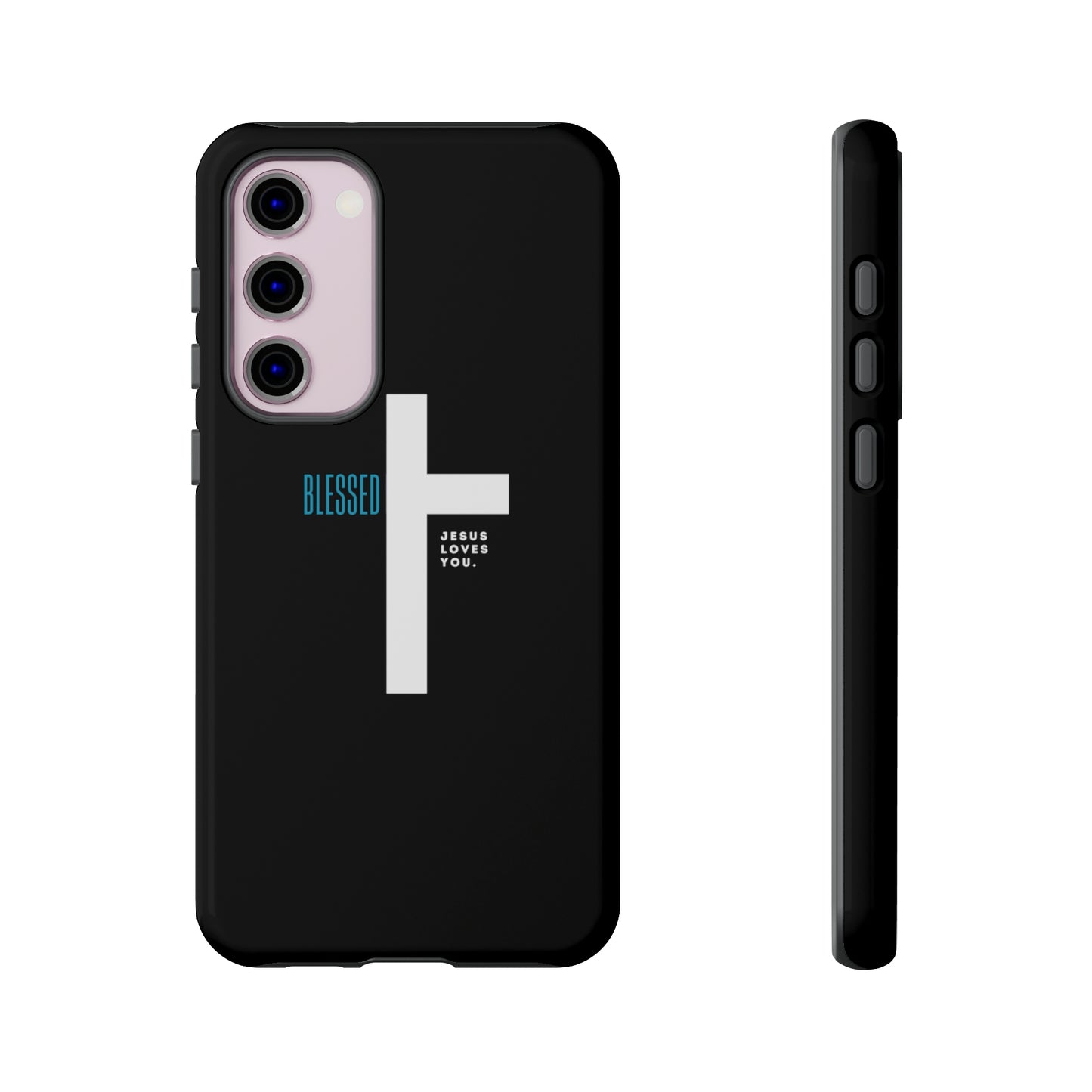 Funda para teléfono celular Blessed (negro/azul)