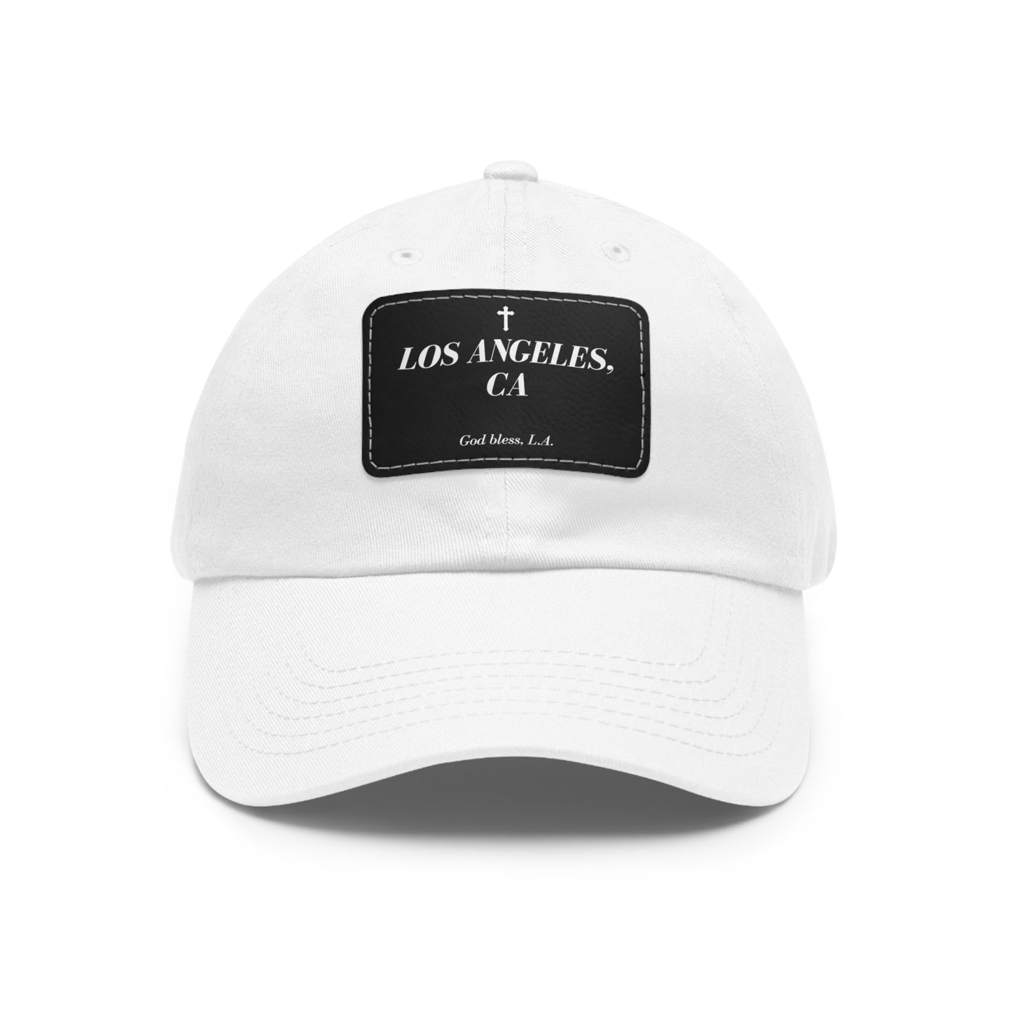 Bless Los Angeles Vegan Dad Hat with Leather Patch (Rectangle)