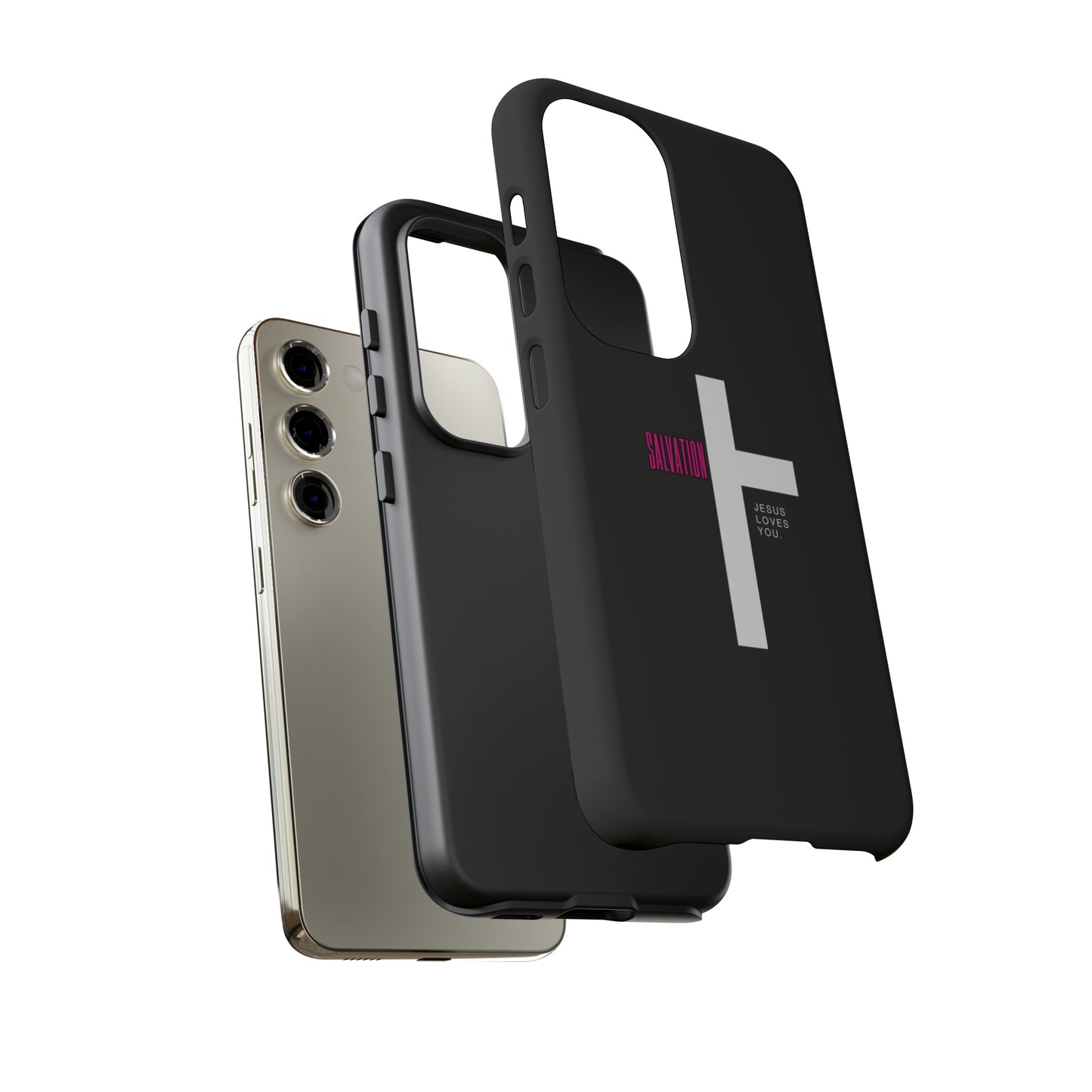 Funda para teléfono celular Salvation (negro/rosa)