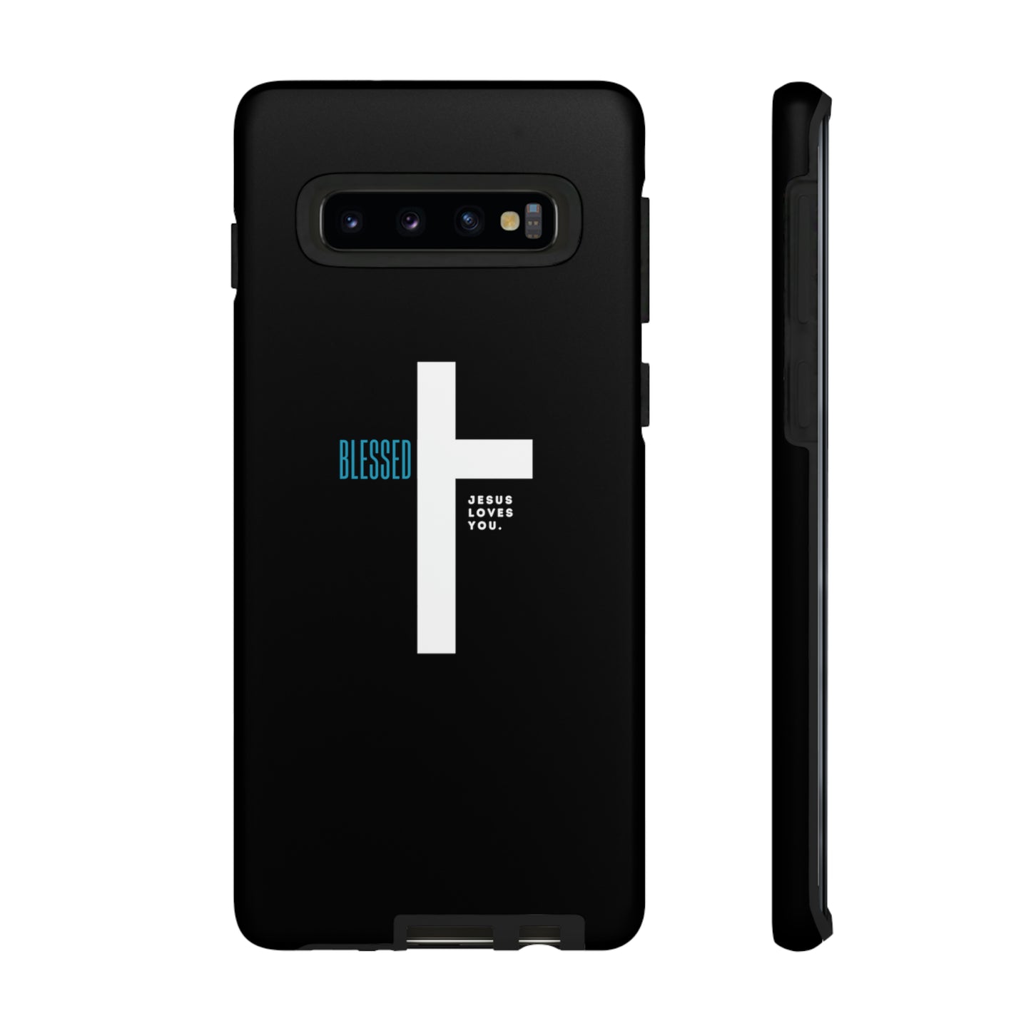 Funda para teléfono celular Blessed (negro/azul)