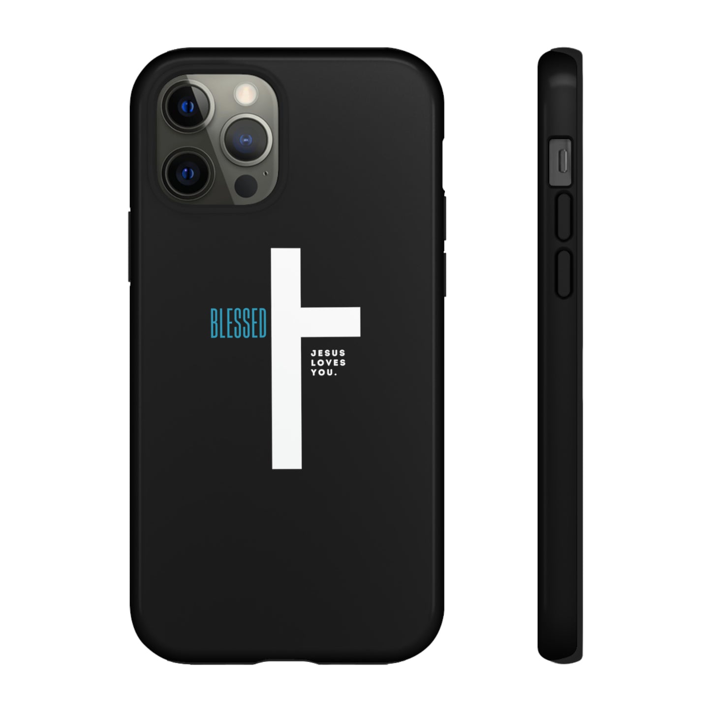 Funda para teléfono celular Blessed (negro/azul)