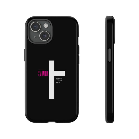 Funda para teléfono celular Salvation (negro/rosa)