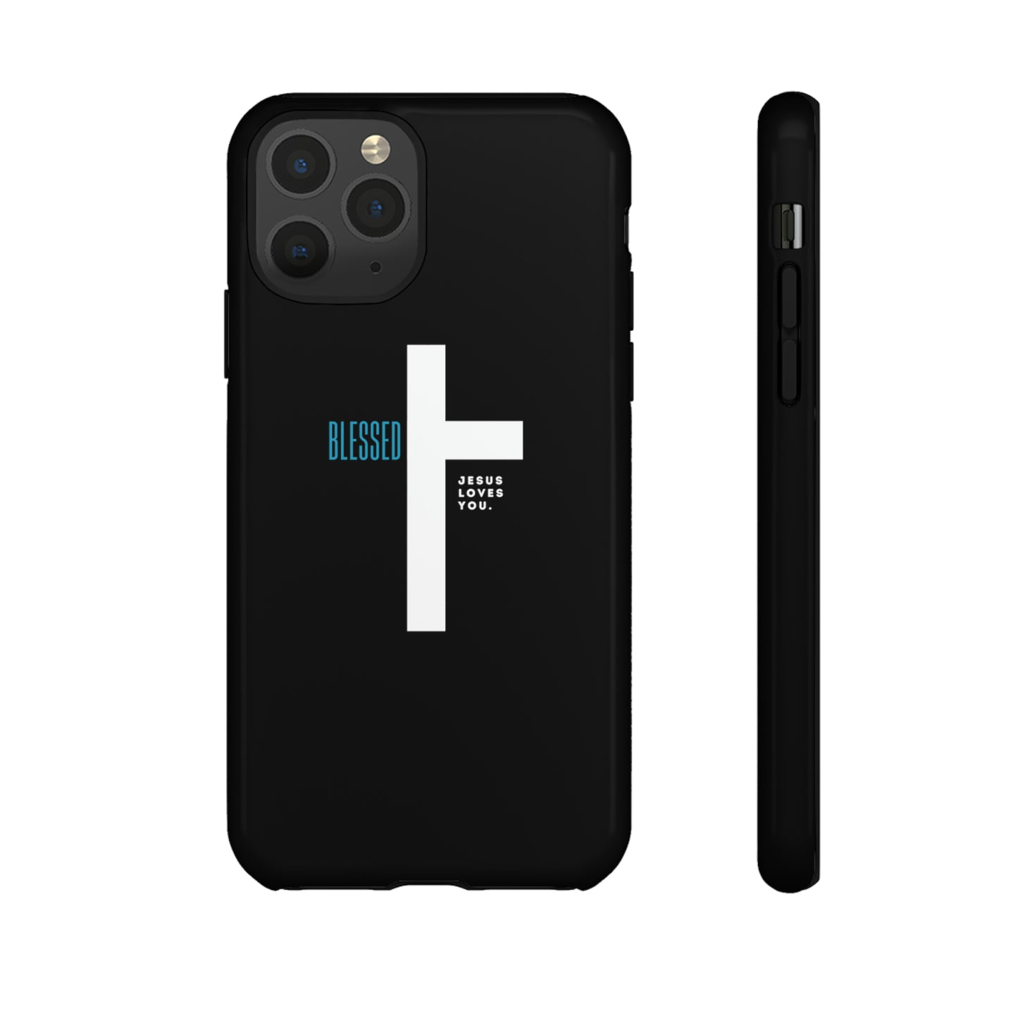 Funda para teléfono celular Blessed (negro/azul)