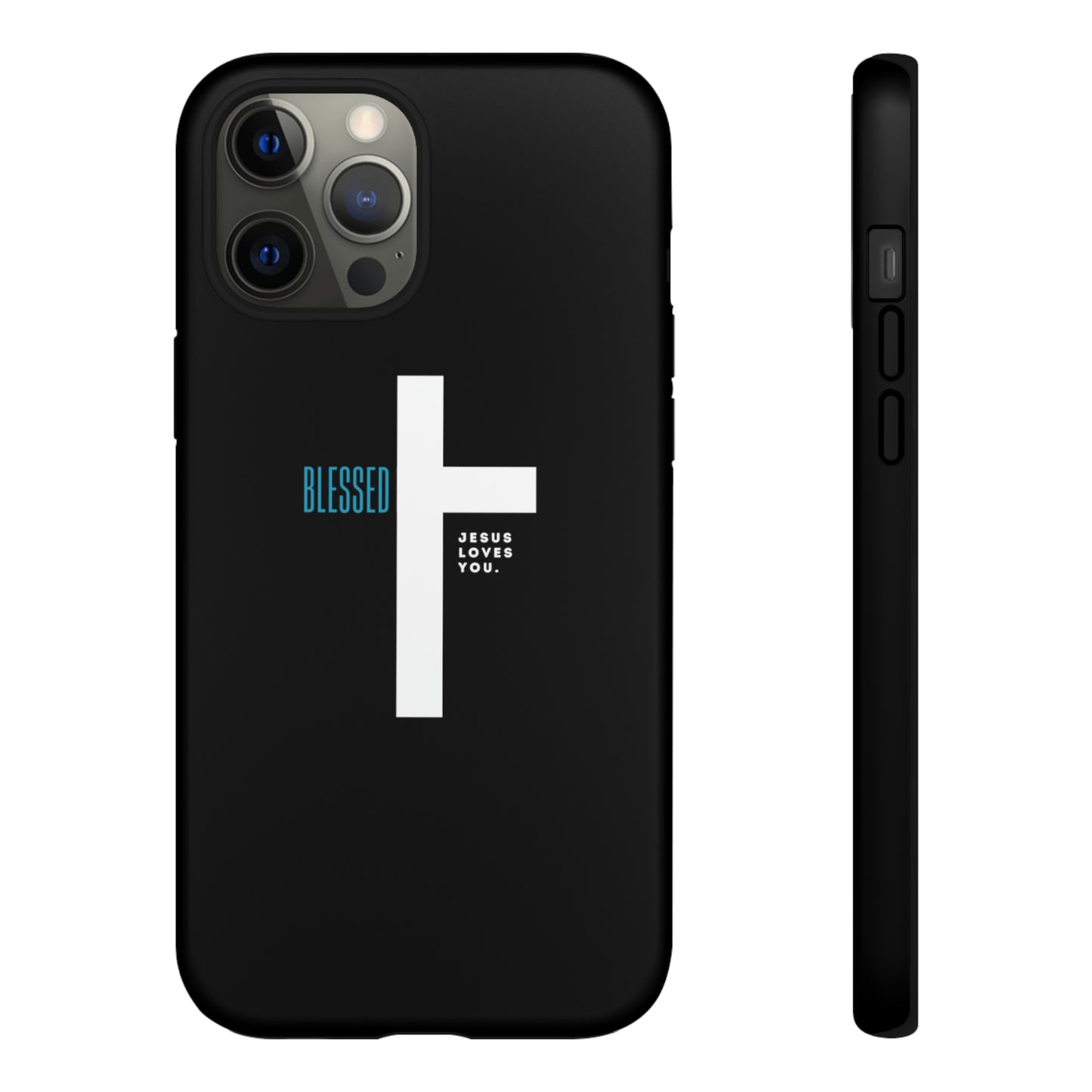 Funda para teléfono celular Blessed (negro/azul)