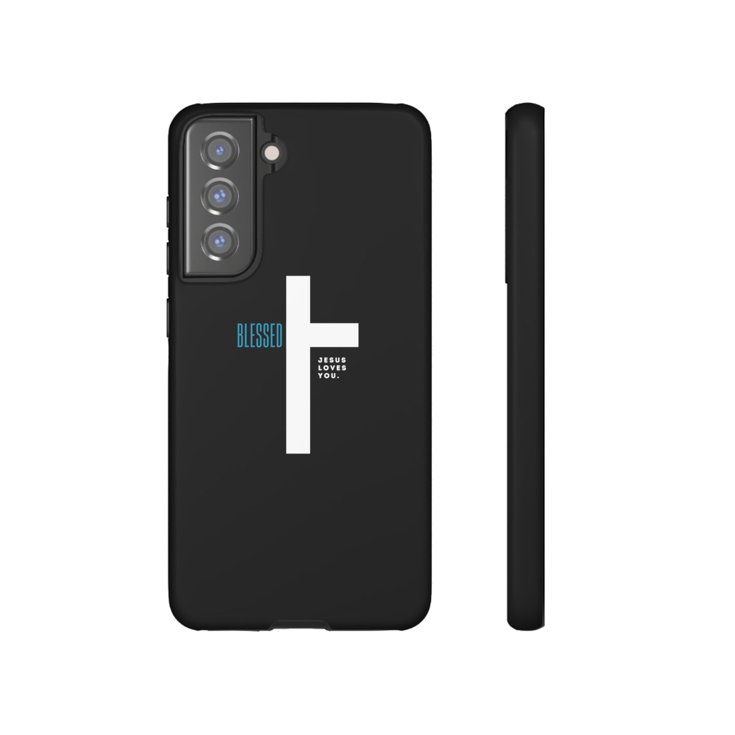 Funda para teléfono celular Blessed (negro/azul)