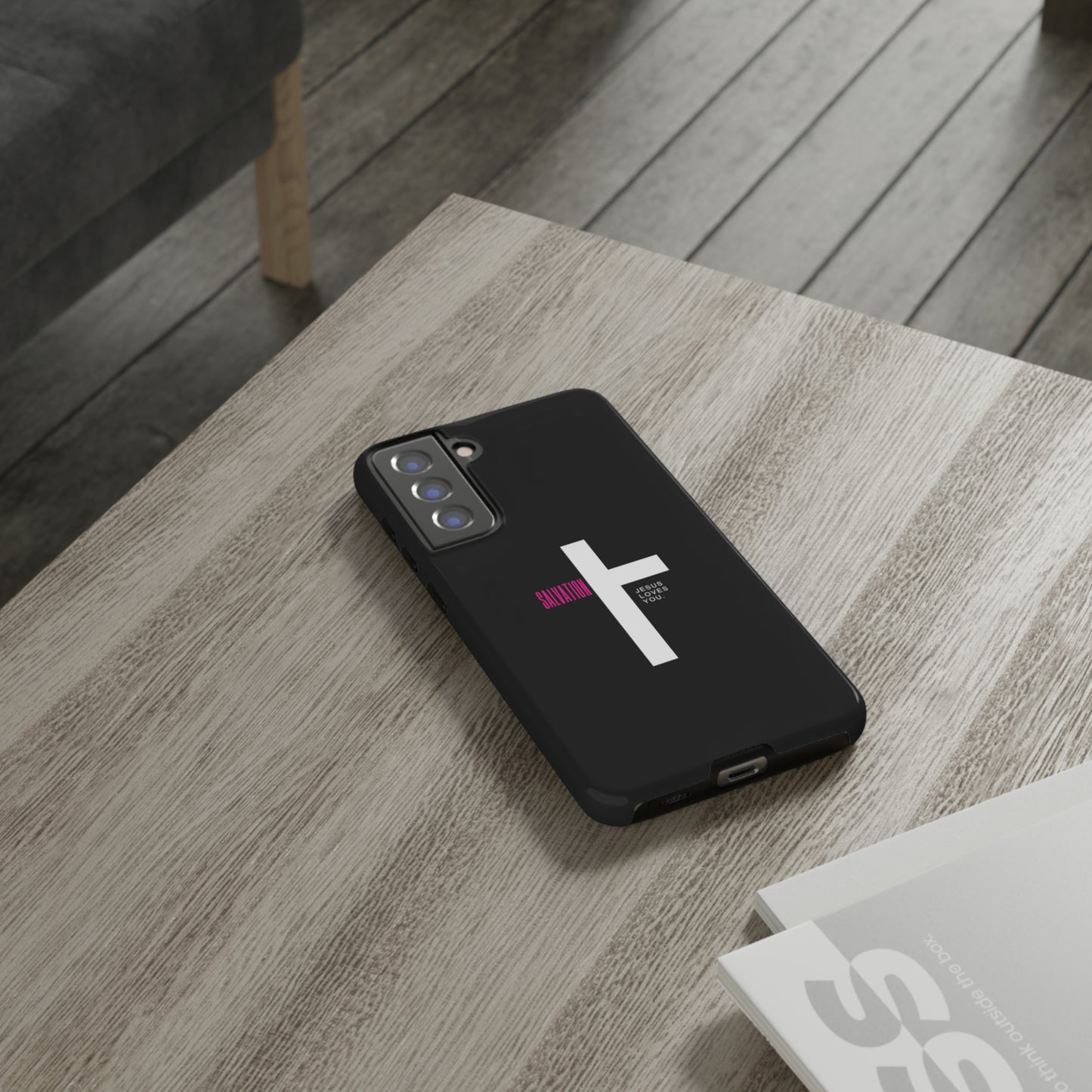 Funda para teléfono celular Salvation (negro/rosa)