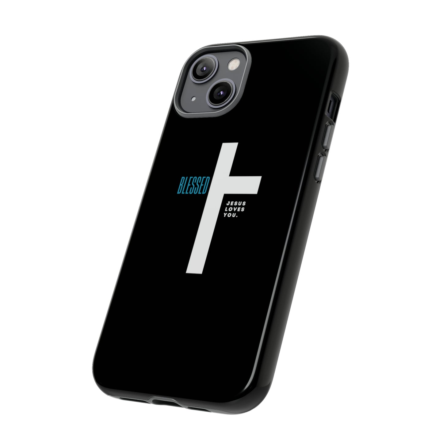 Funda para teléfono celular Blessed (negro/azul)