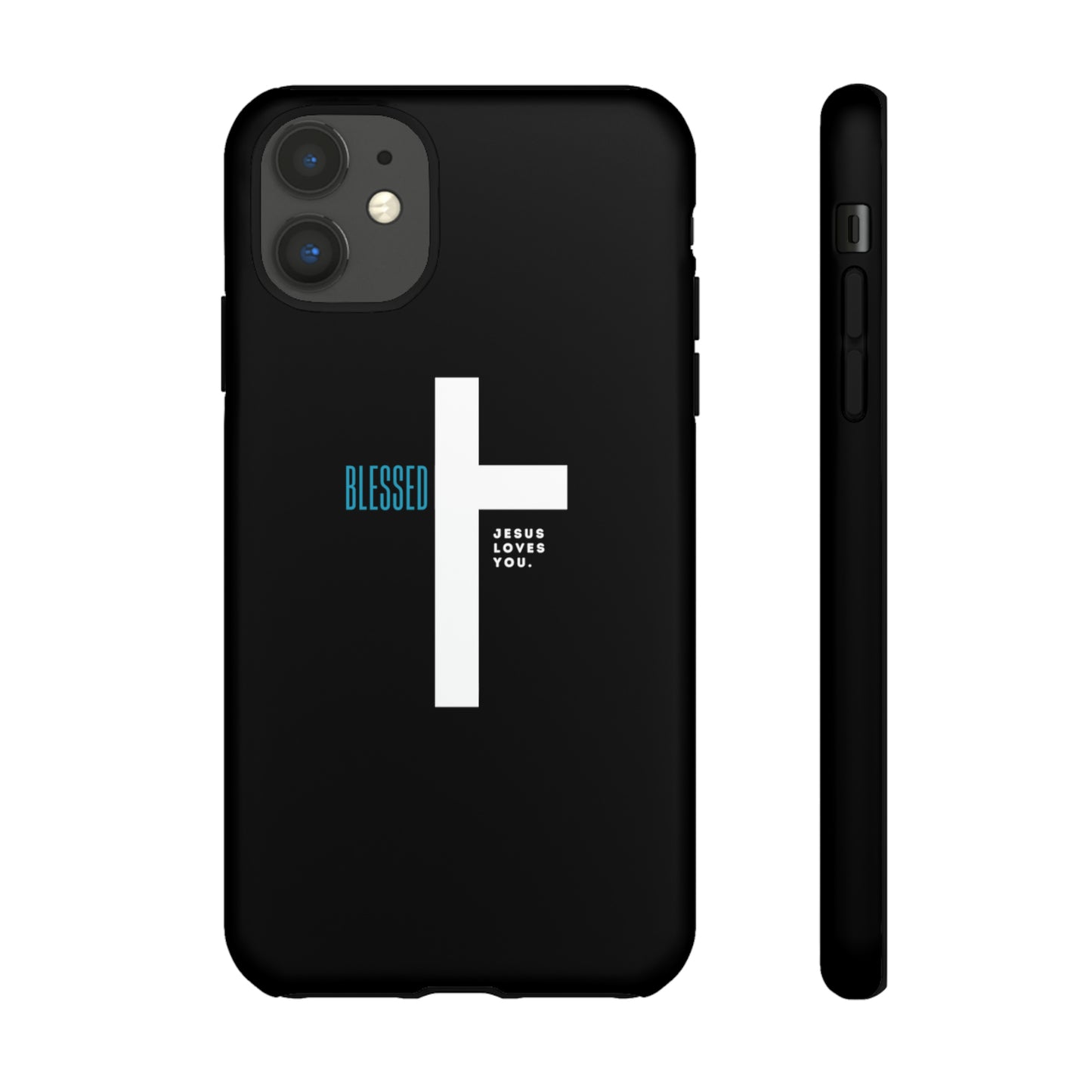 Funda para teléfono celular Blessed (negro/azul)