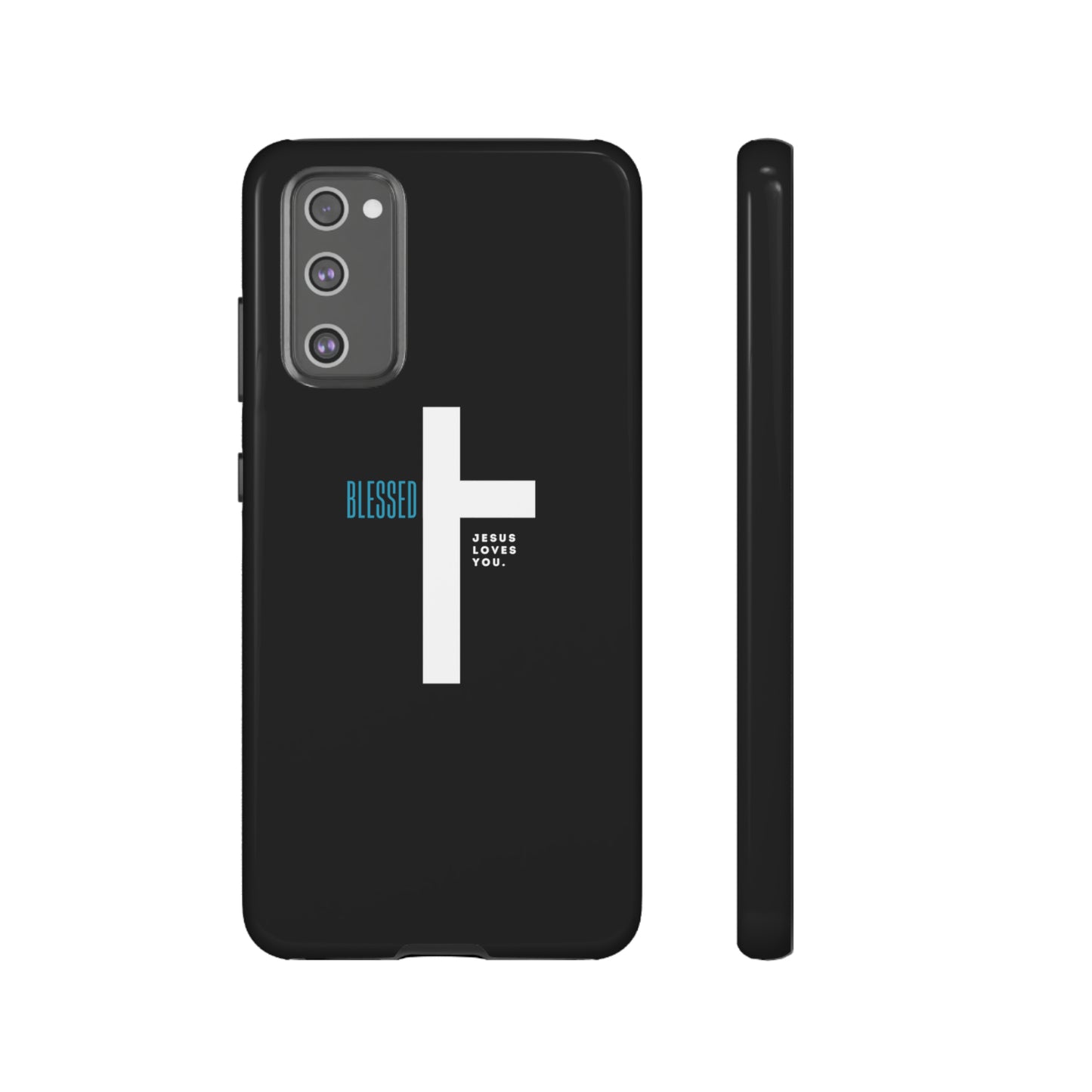 Funda para teléfono celular Blessed (negro/azul)