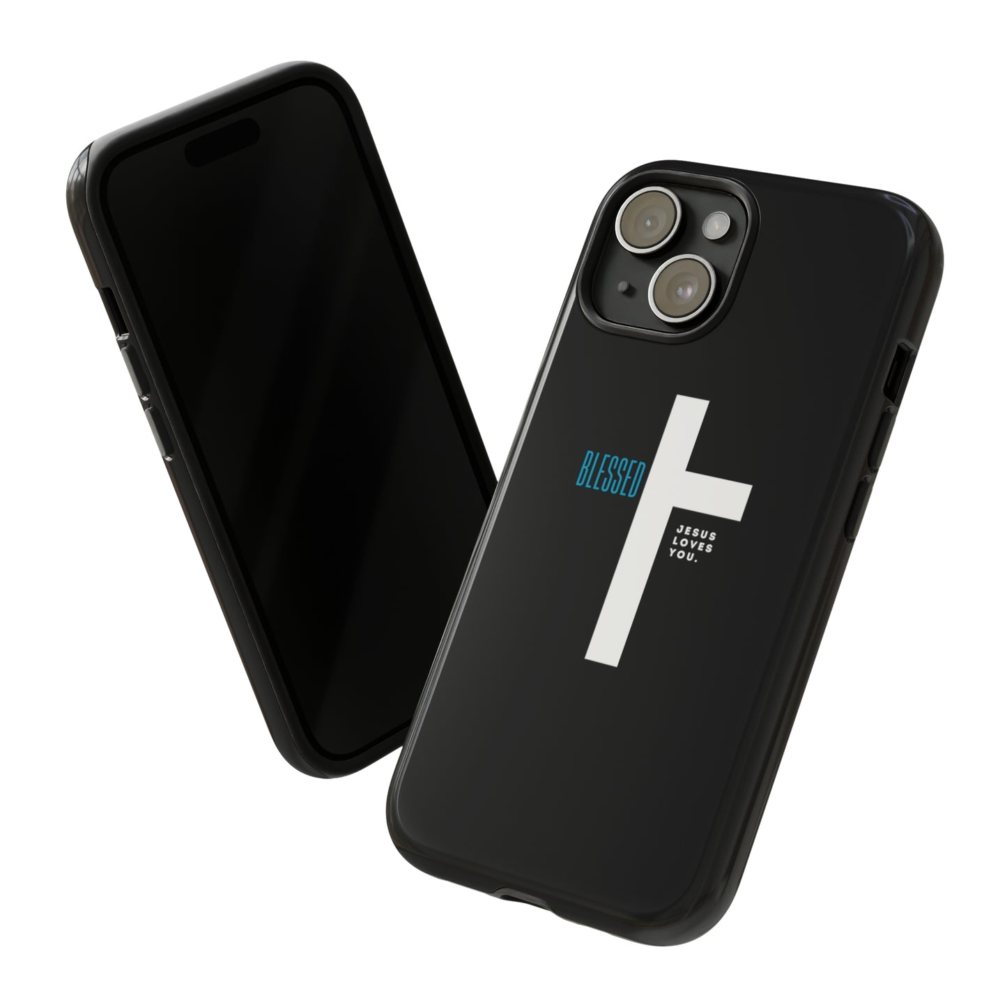 Funda para teléfono celular Blessed (negro/azul)