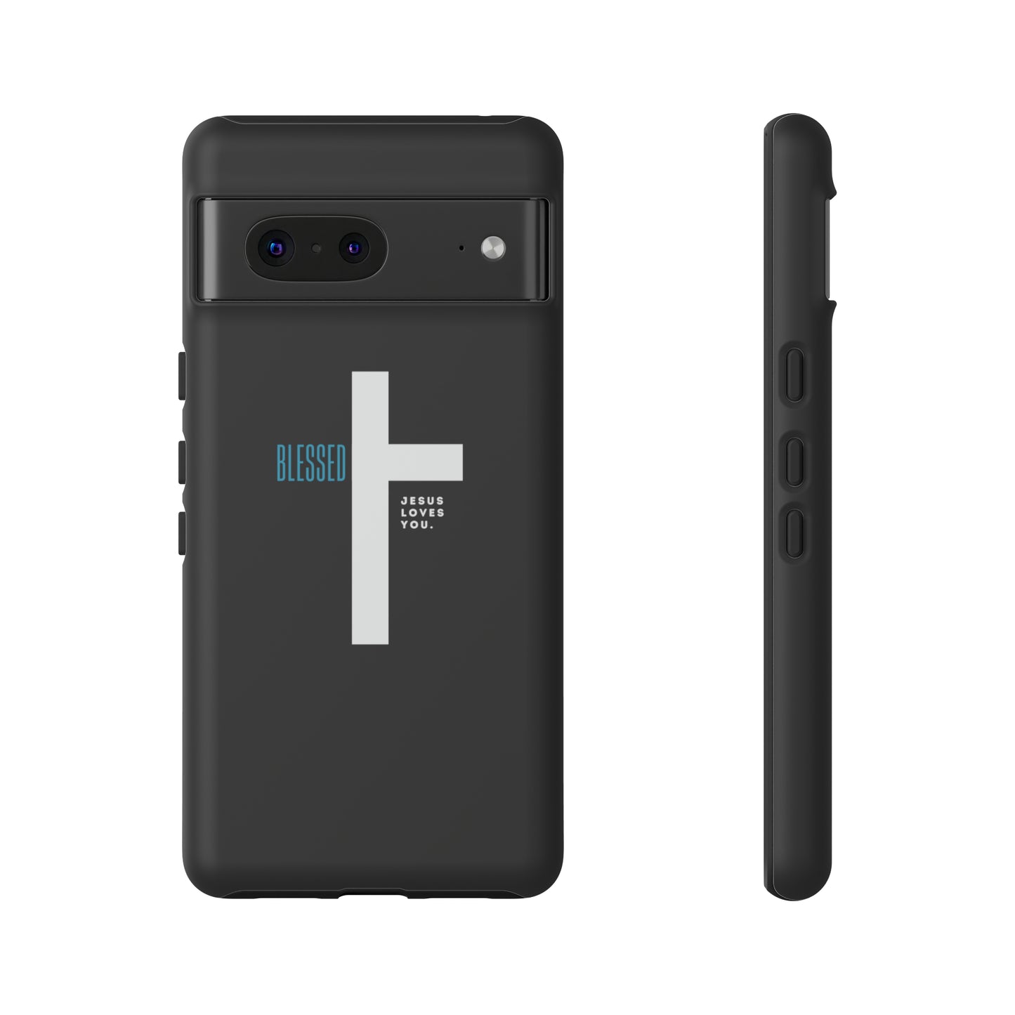 Funda para teléfono celular Blessed (negro/azul)