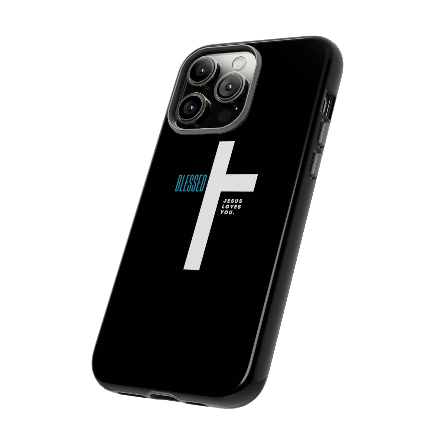 Funda para teléfono celular Blessed (negro/azul)