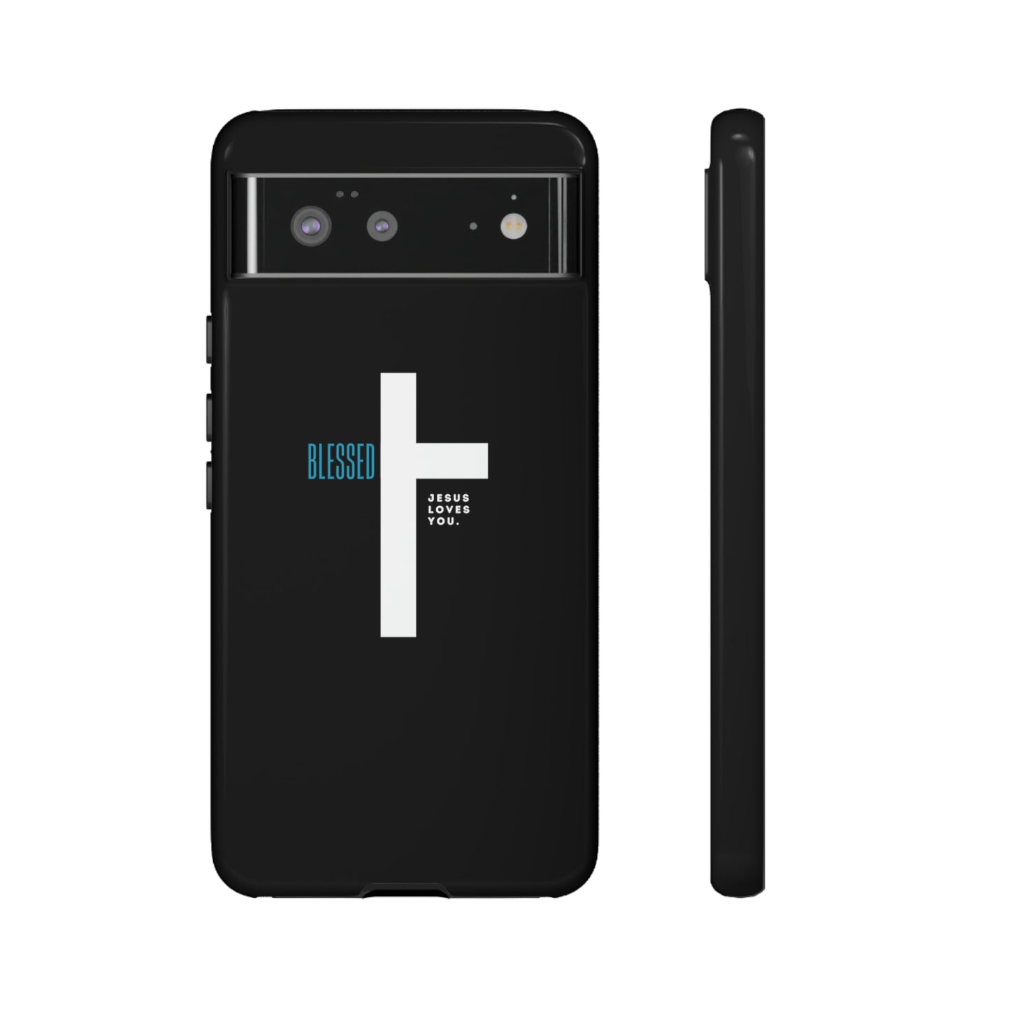 Funda para teléfono celular Blessed (negro/azul)