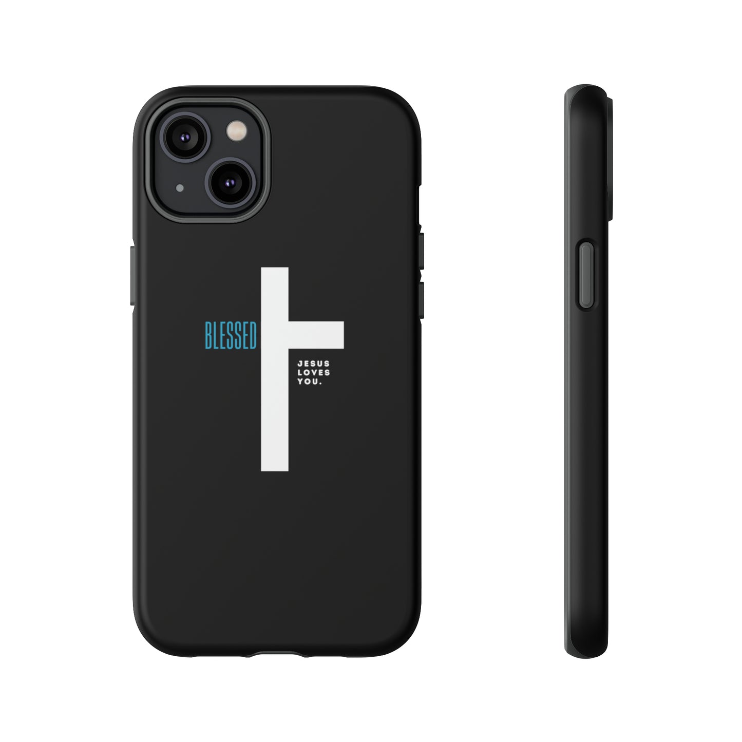 Funda para teléfono celular Blessed (negro/azul)